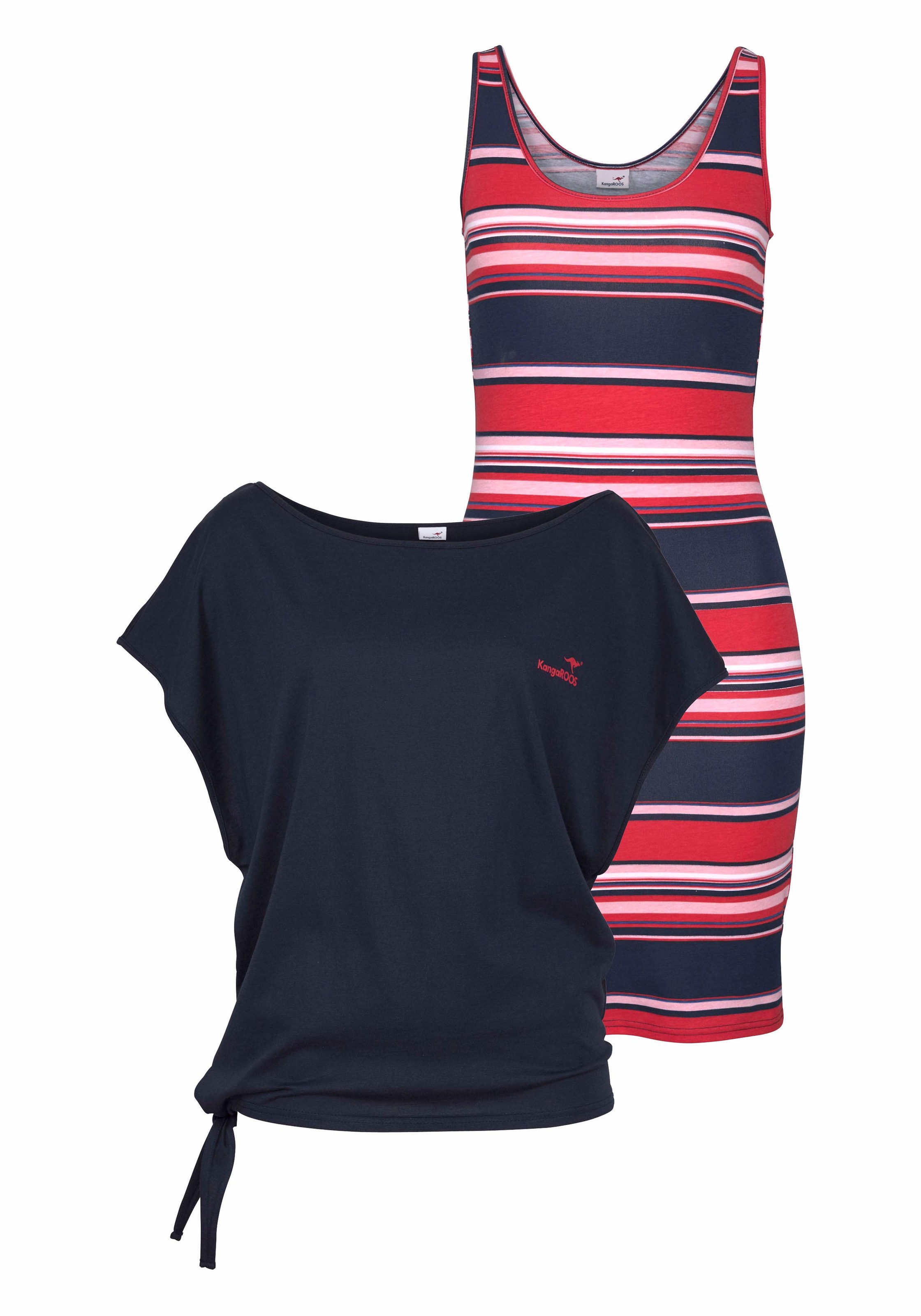 KangaROOS Jerseykleid Set, mit T-Shirt, 2 Stk. tlg. Mini-Länge, lässiger St günstig online kaufen