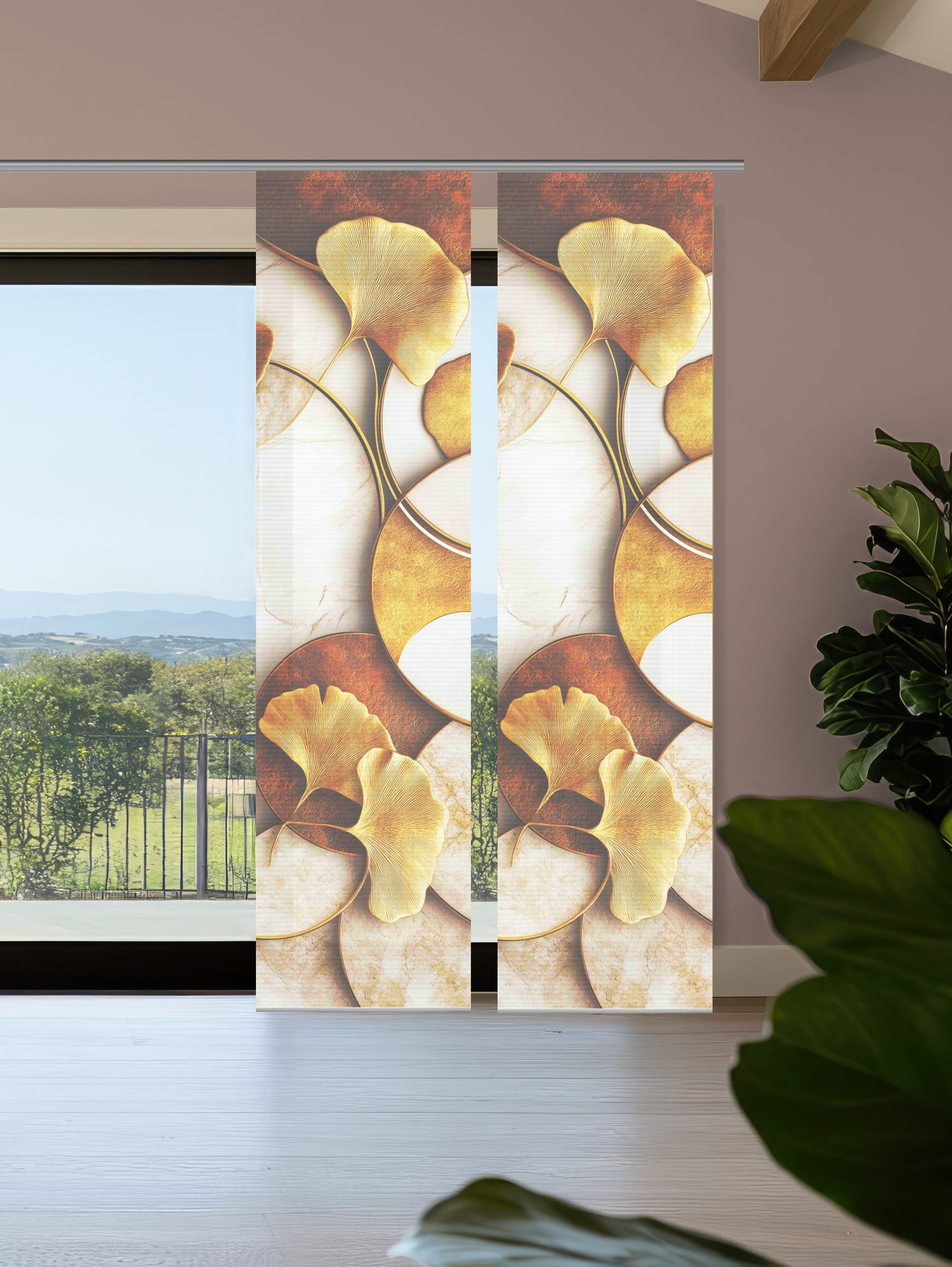 HOME in green Schiebegardine "STORM" Paneelwagen 2 Stk. tlg. Bambusoptik, S günstig online kaufen