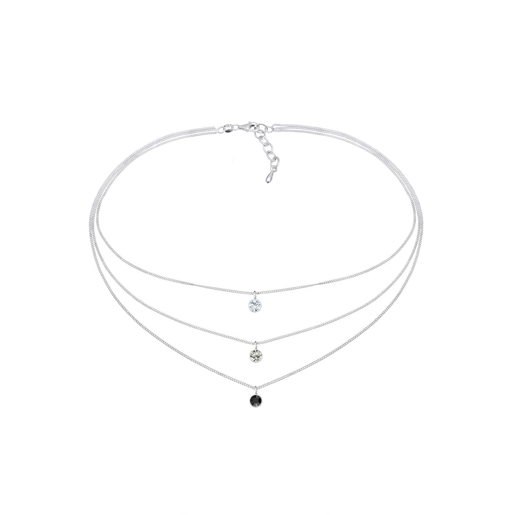 Elli Collier »Choker 3-reihig Kristalle Silber«