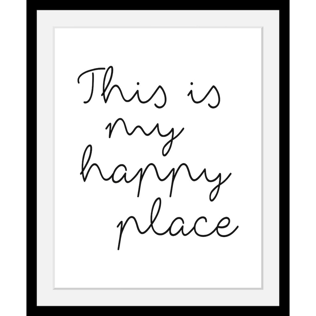 queence Bild »happy place«, in 3 Größen, gerahmt