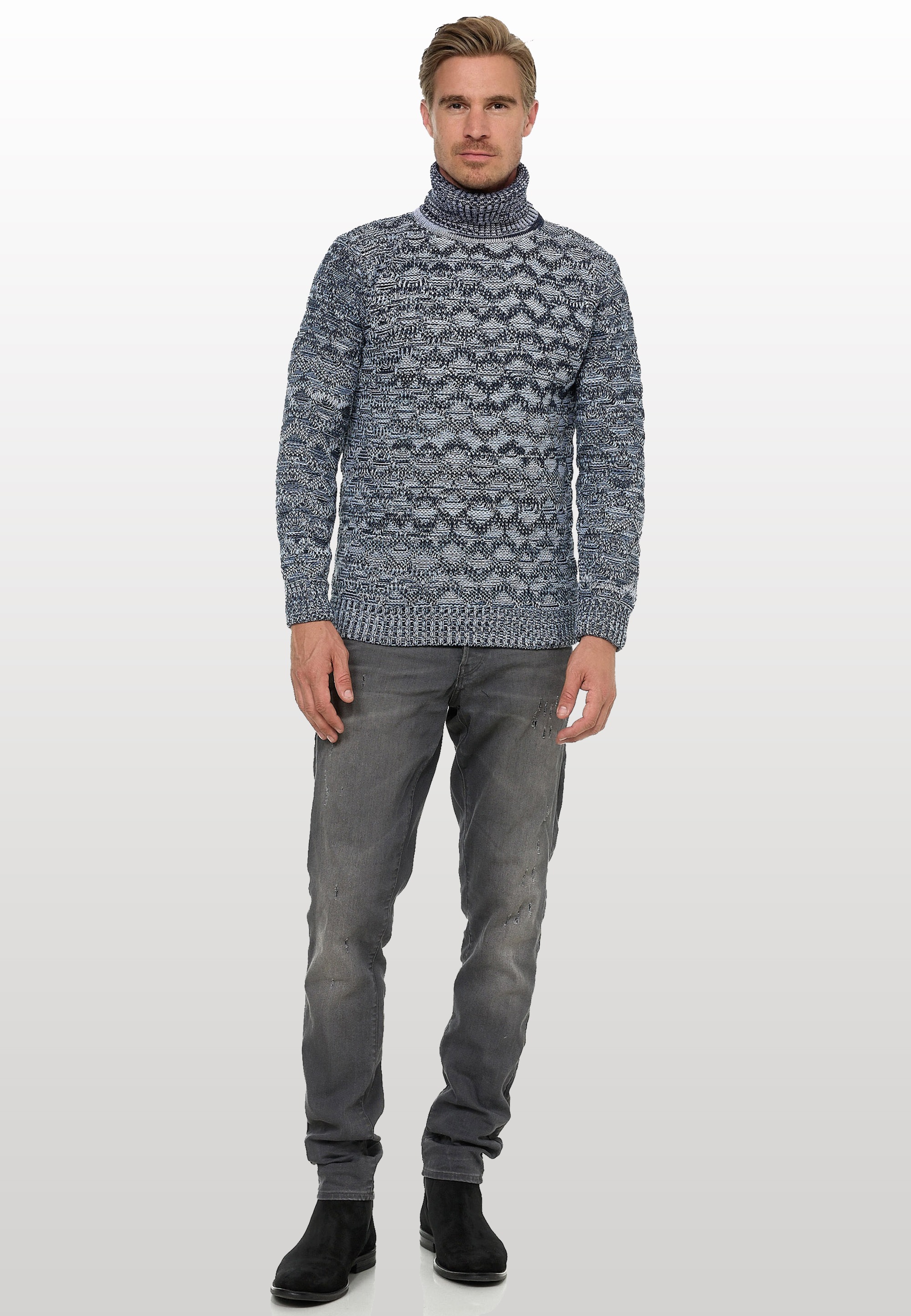 Rusty Neal Strickpullover, mit angesagtem Karo-Design