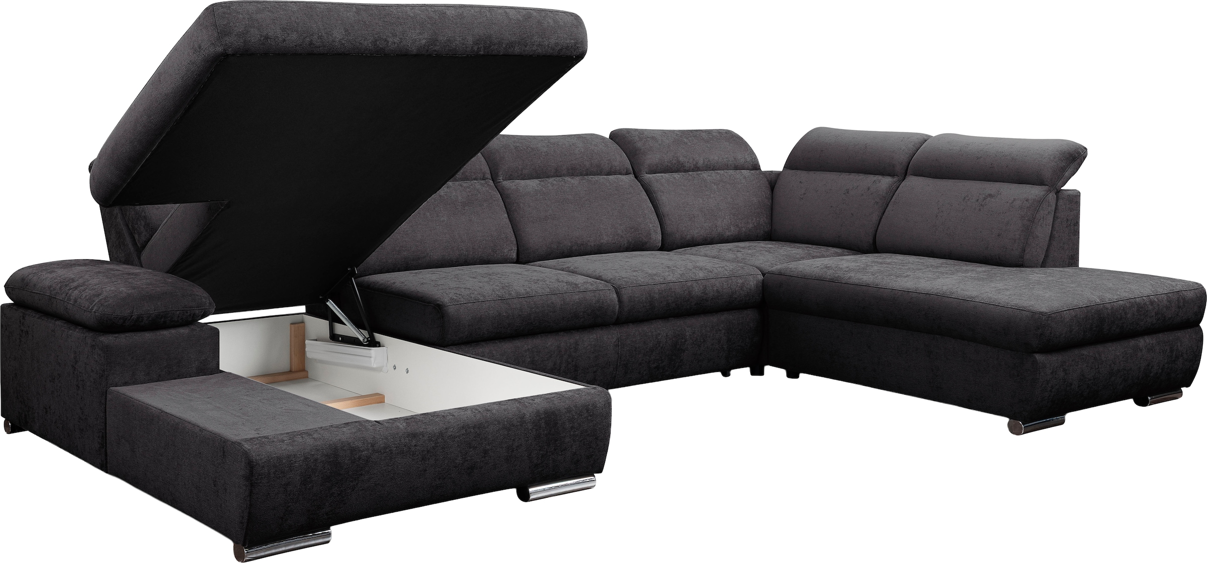WERK2 Wohnlandschaft »Cordoba inkl. Bett, Bettkasten & Kopfteilfunktion, Breite 359 cm«