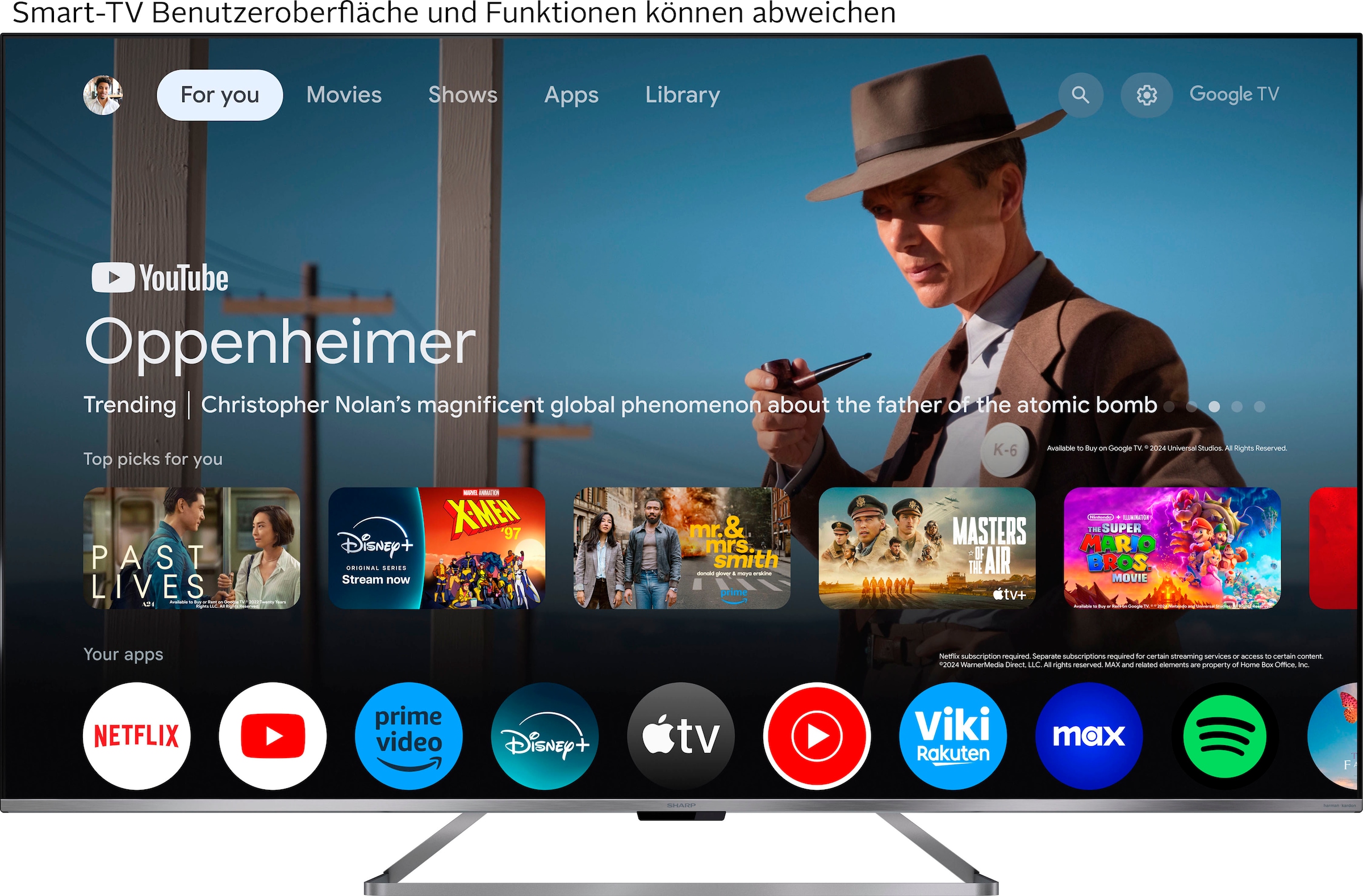 Sharp QLED-Fernseher »4T-C65GP7x«, 4K Ultra HD, Smart-TV-Google TV