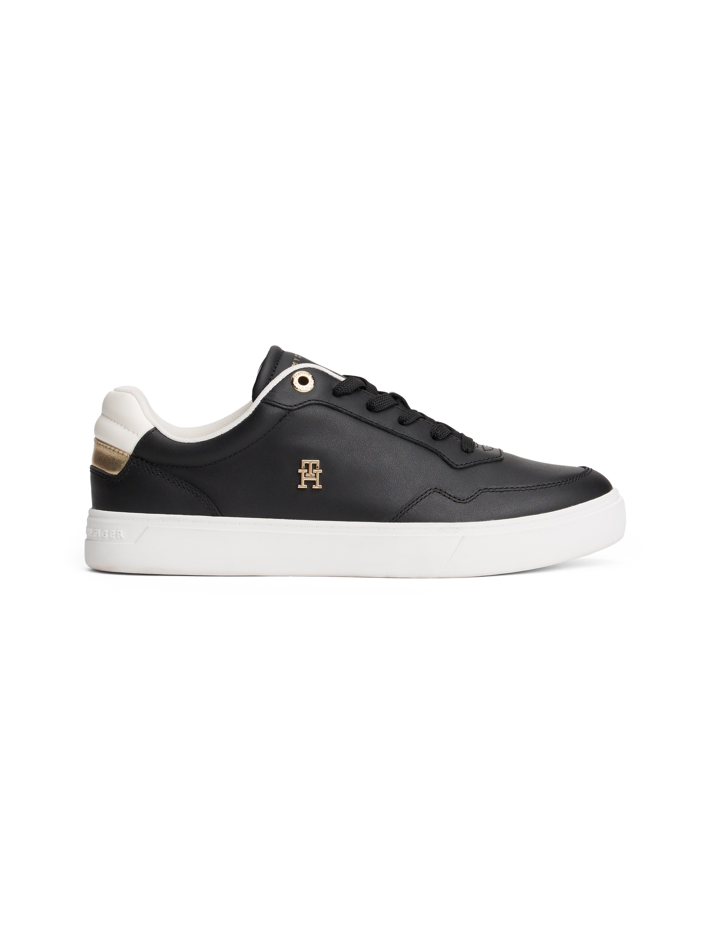 Tommy Hilfiger Plateausneaker »ESSENTIAL ELEVATED COURT SNEAKER«, Freizeitschuh, Halbschuh, Schnürer mit Ziernähten und Kontrastbesatz