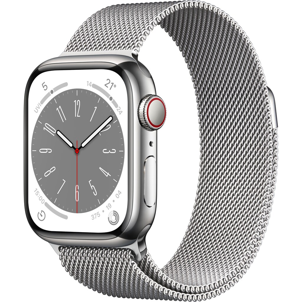 Apple Watch »Watch Series 8 GPS + Cellular 41mm Edelstahl«