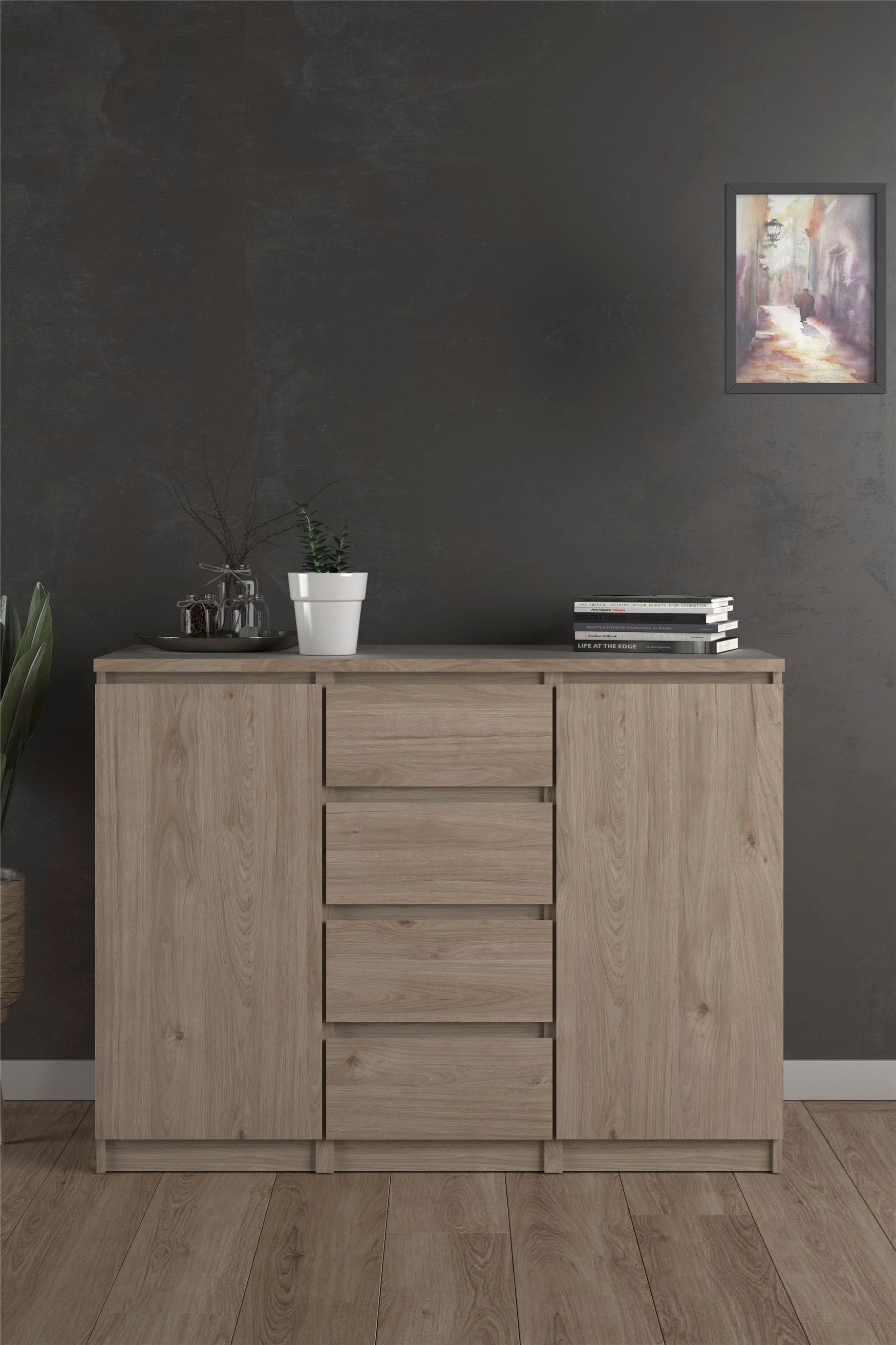 INOSIGN Kommode "Naia, Sideboard, 4 Schubladen, 2 Türen, Aufbewahrung, grif günstig online kaufen