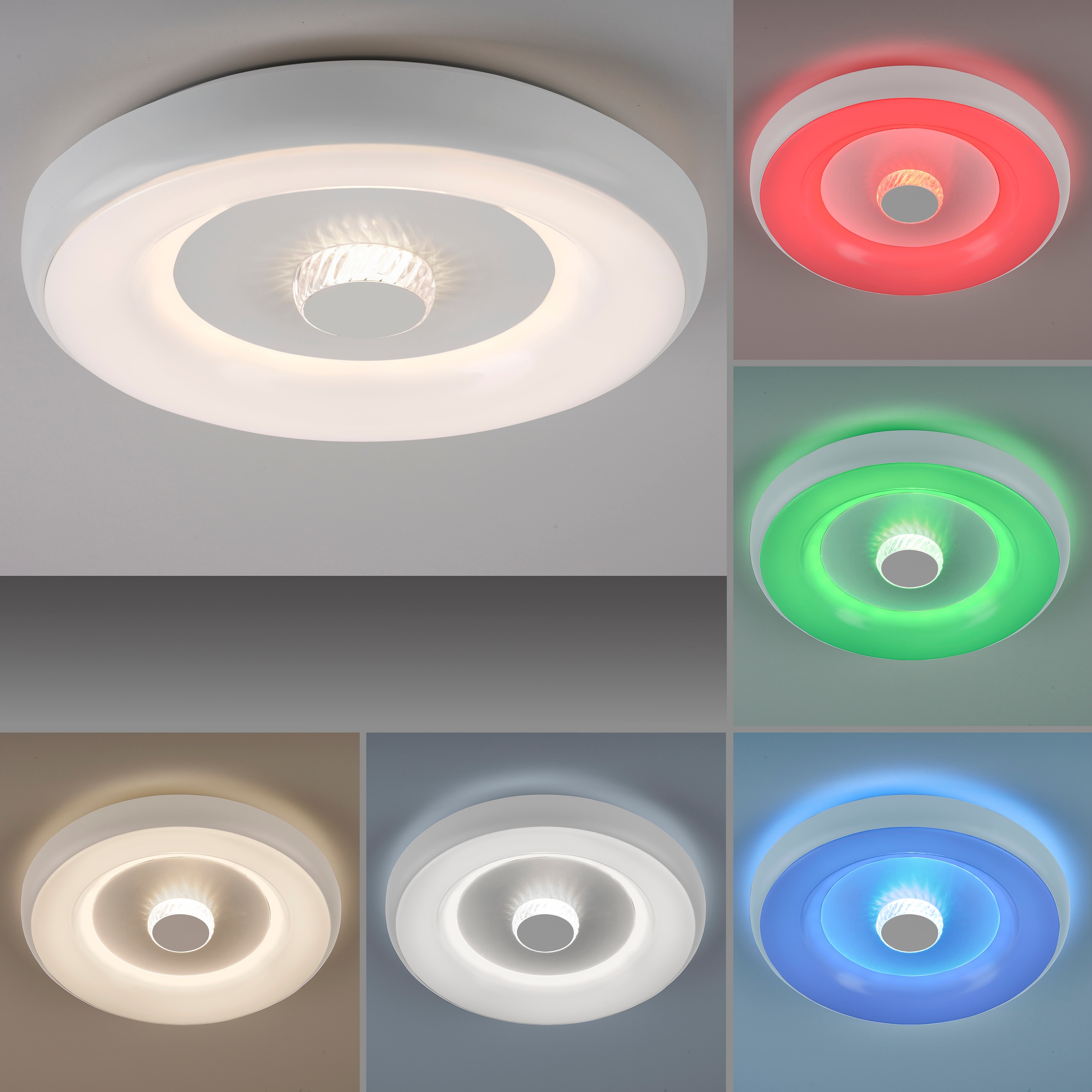 JUST LIGHT Deckenleuchte »Ls-VERTIGO«, 1 flammig, Leuchtmittel LED-Board | LED fest integriert, LED, RGB+tunable white, Fernbedienung, Infrarot inkl., Smarthome fähig