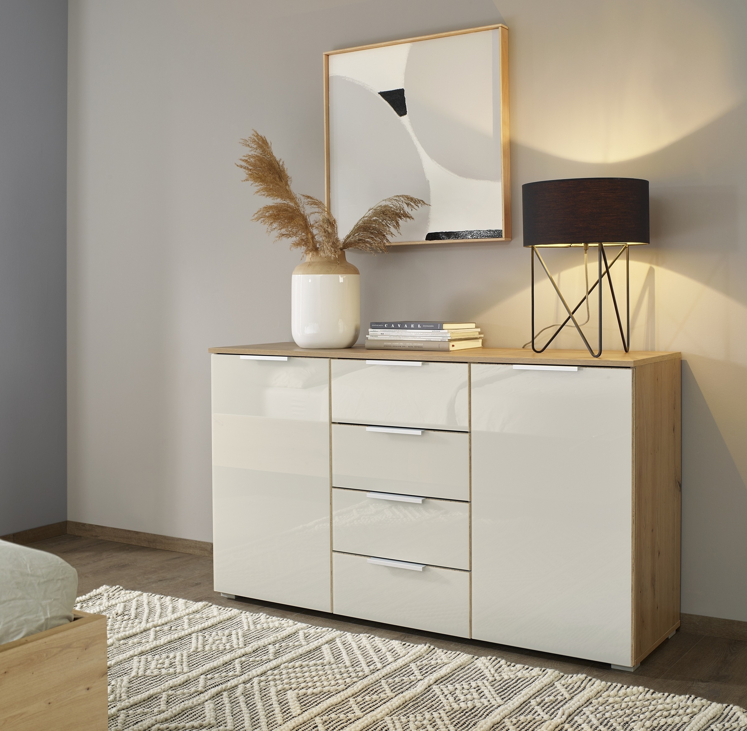 rauch Schubkastenkommode "Sideboard Kommode Kombikommode KOLUNA mit Glasfro günstig online kaufen
