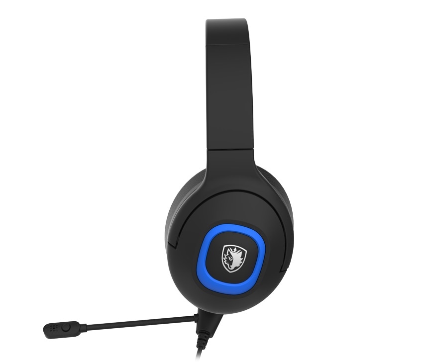 Sades Gaming-Headset »Shaman SA-724 Gaming Headset, schwarz/blau, USB, kabelgebunden«, Mikrofon abnehmbar, Stereo, Over Ear, PC, PST, XBox, Nintendo Switch, VR, Phone