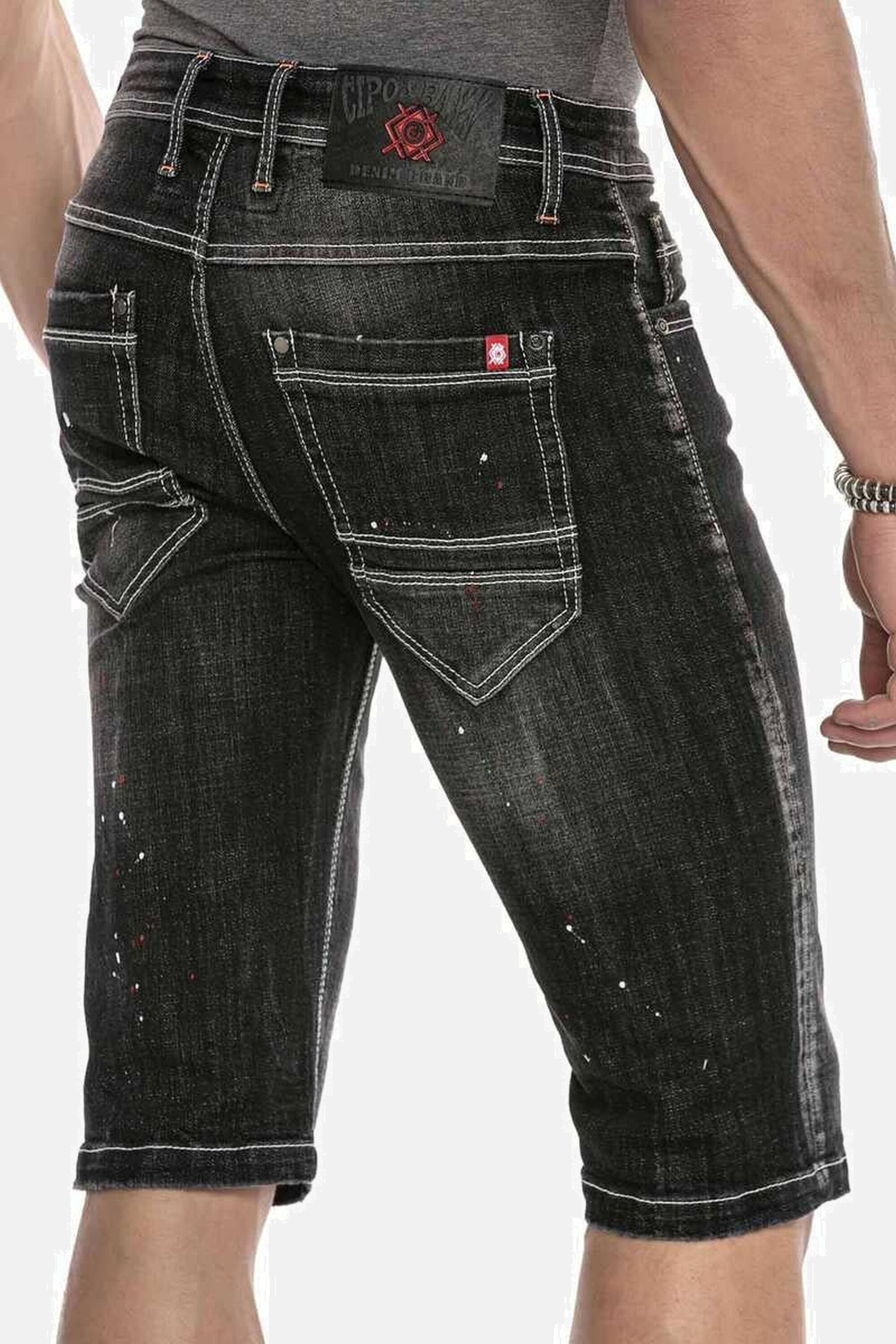 Cipo & Baxx Jeansbermudas »Bermuda & Short«, mit trendigen Farbklecksen, CK240