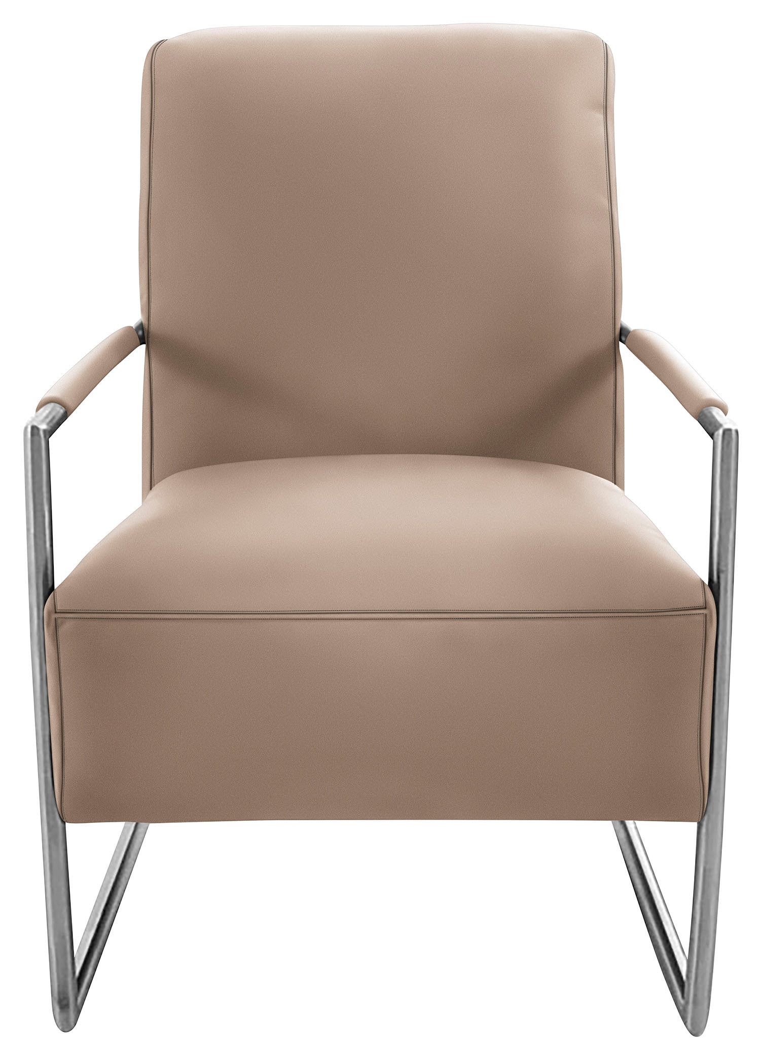 K+W Komfort & Wohnen Cocktailsessel mit bezogenen Armlehnen, Gestell in Metall Edelstahloptik