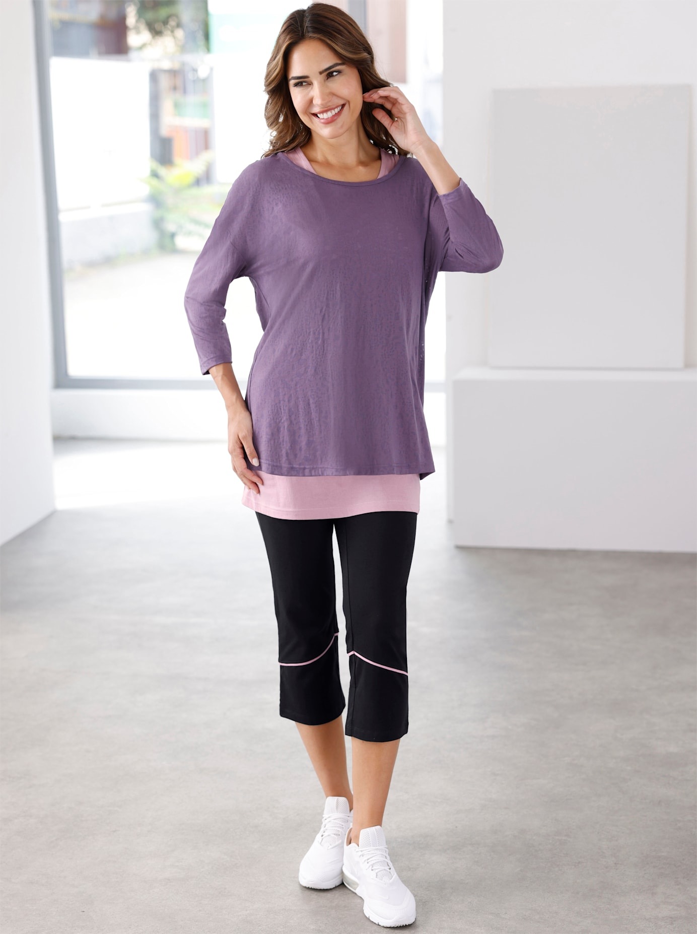 3/4-Arm-Shirt "Freizeitshirt" 2 tlg. günstig online kaufen