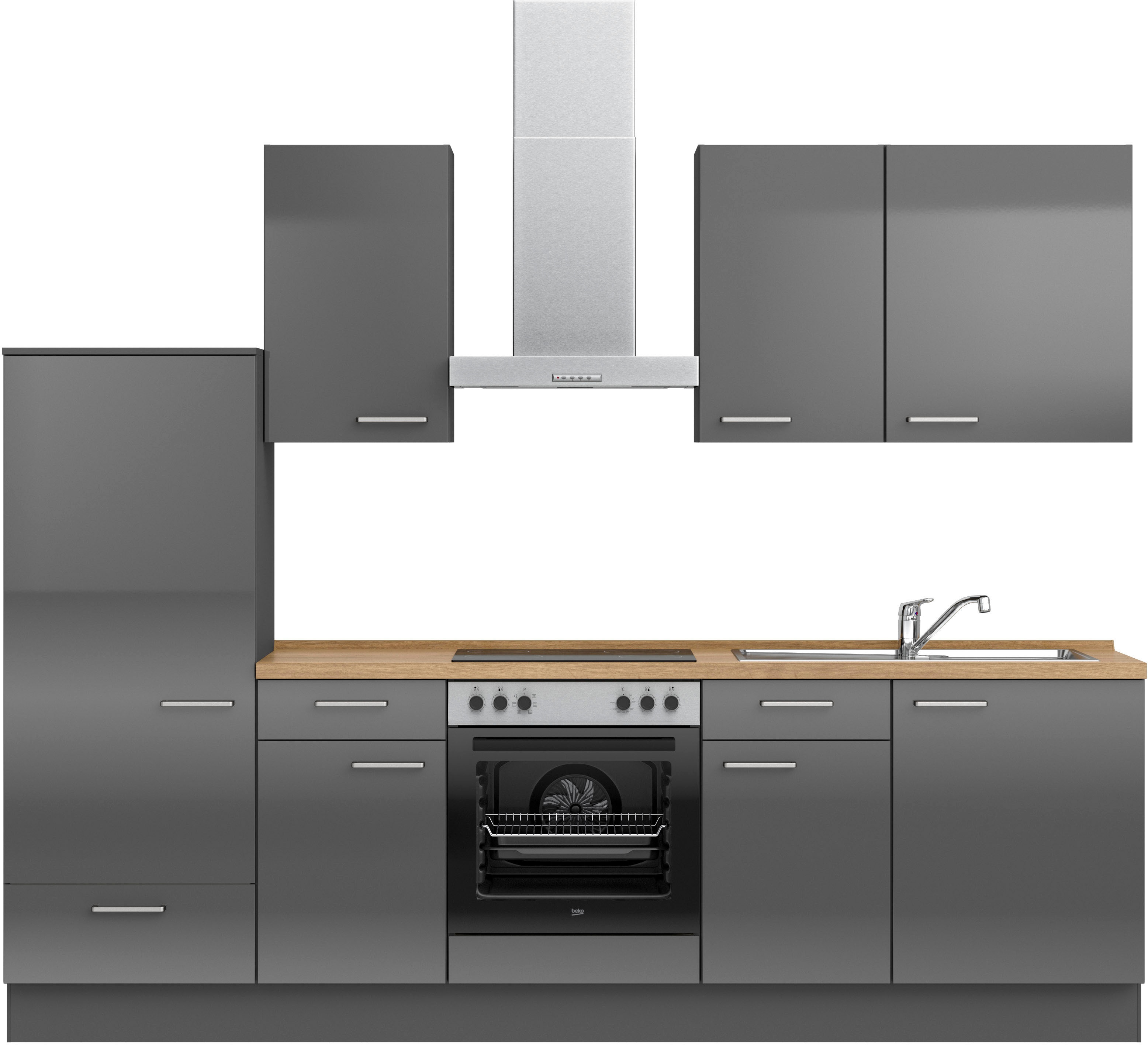 nobilia ""Flash I", NEU: individuell anpassbar mit gratis Profi-Beratung" vormontiert, Breite 270 cm, Ausrichtung wählbar, wahlw. mit E-Geräten
