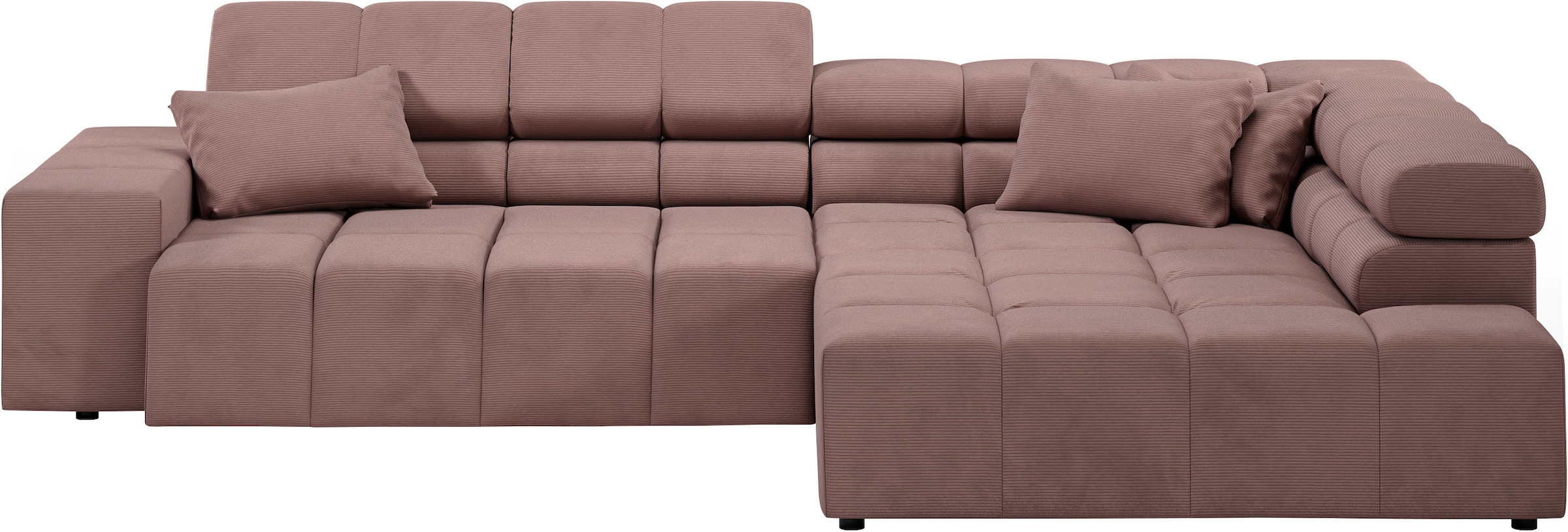 INOSIGN Ecksofa »Ancona incl. Kopfteilverstellung, Breite 319cm, L-Form«, wahlweise motorische Sitztiefenverstellung, auch in Cord + Easy Care