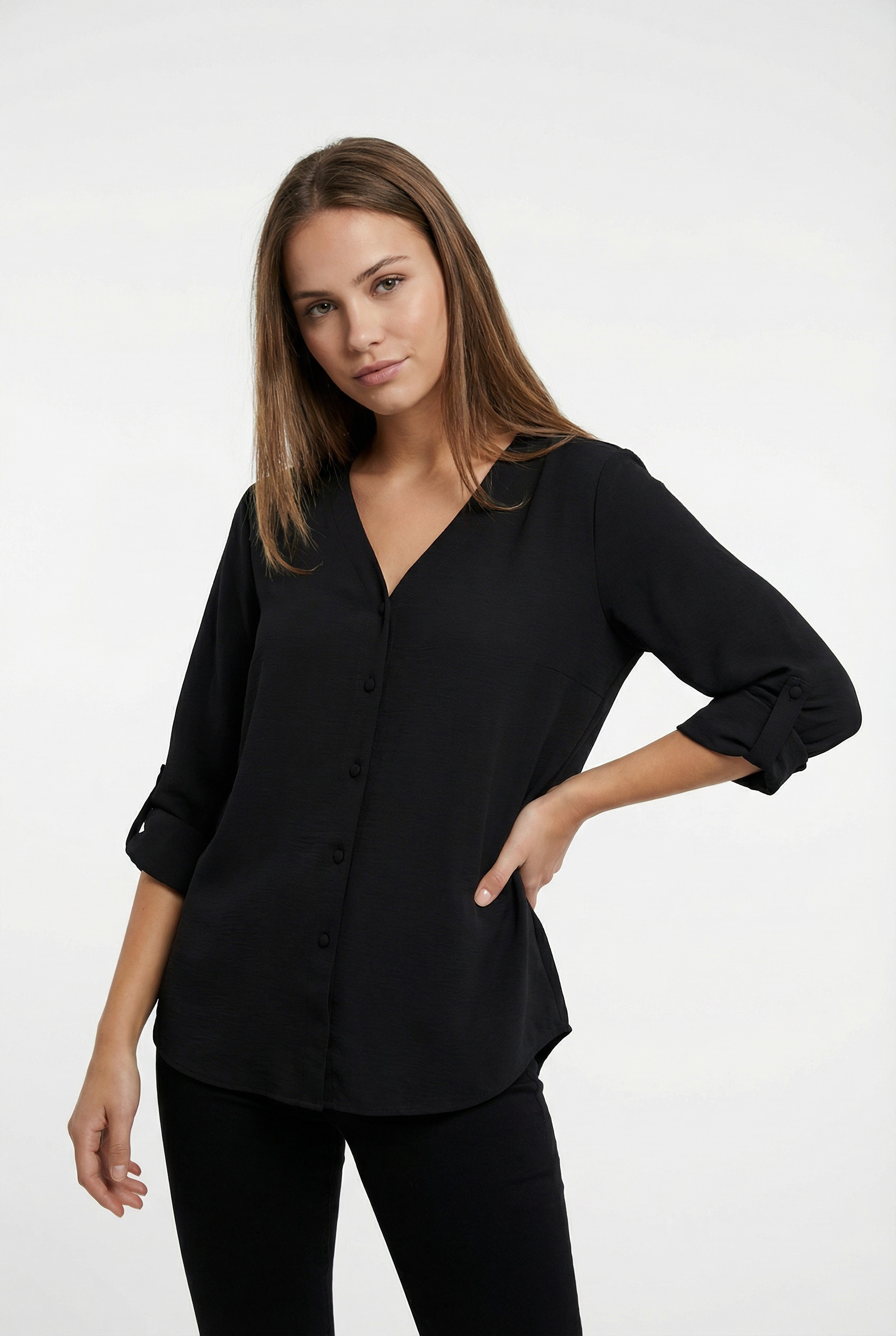 ONLY Shirtbluse "ONLJANA METTE V-NECK LS SHIRT NOOS WVN" günstig online kaufen