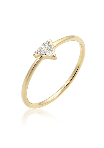 Verlobungsring »Dreieck Geo Diamanten (0.03 ct.) 375er Gelbgold«