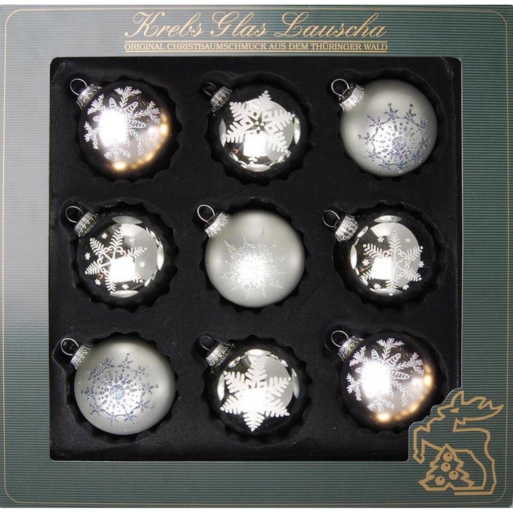 Krebs Glas Lauscha Weihnachtsbaumkugel »Weihnachtsdeko, Christbaumschmuck, Christbaumkugeln Glas«, (Set, 9 St.)