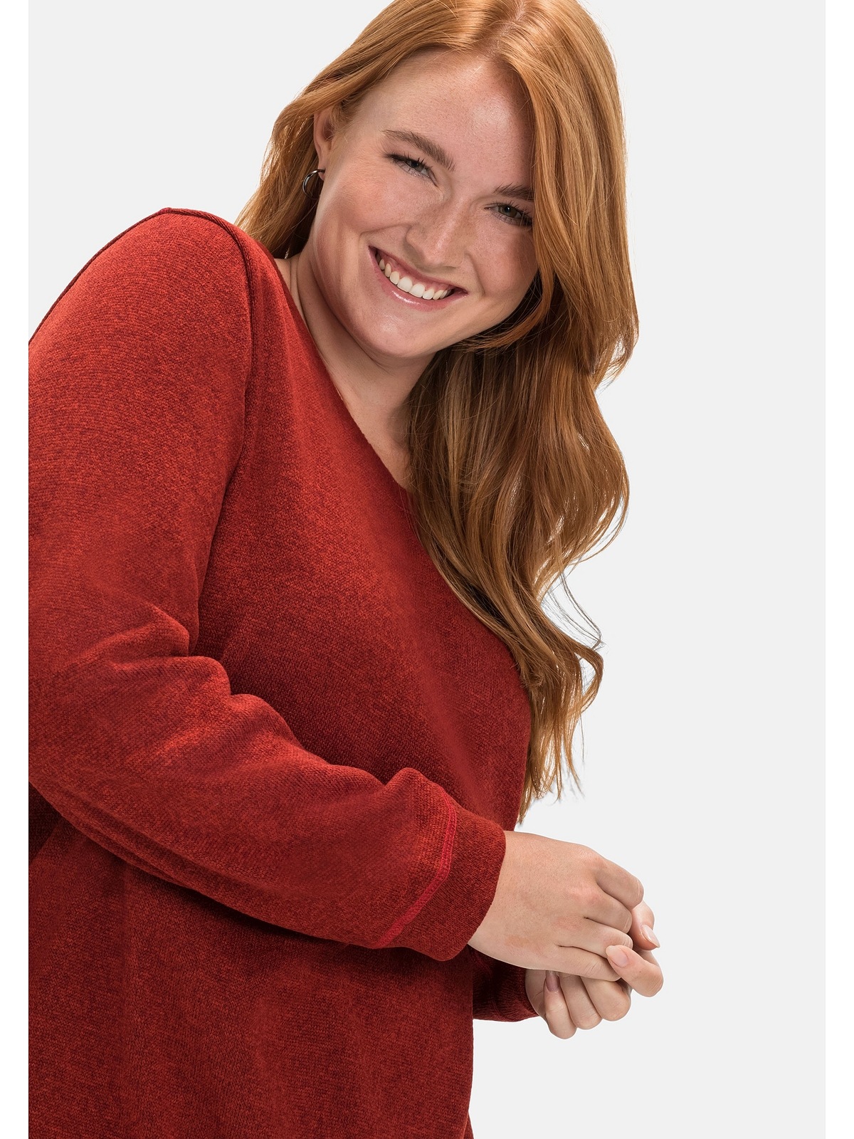 Sheego Sweatshirt »Große Größen«, aus Strickfleece, mit Saum-Tunnelzug
