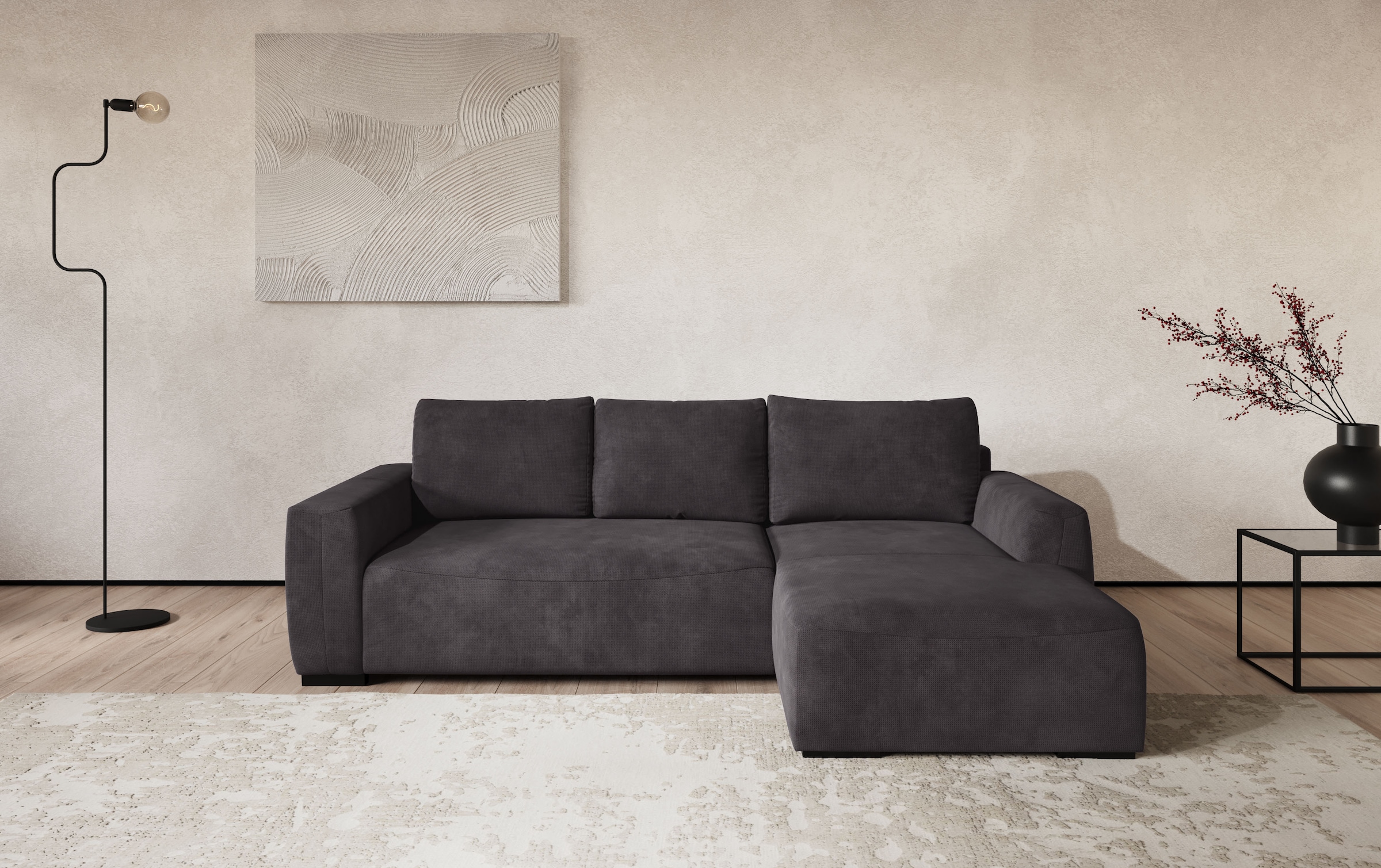 Cotta Giro L-Shape Sofa Black