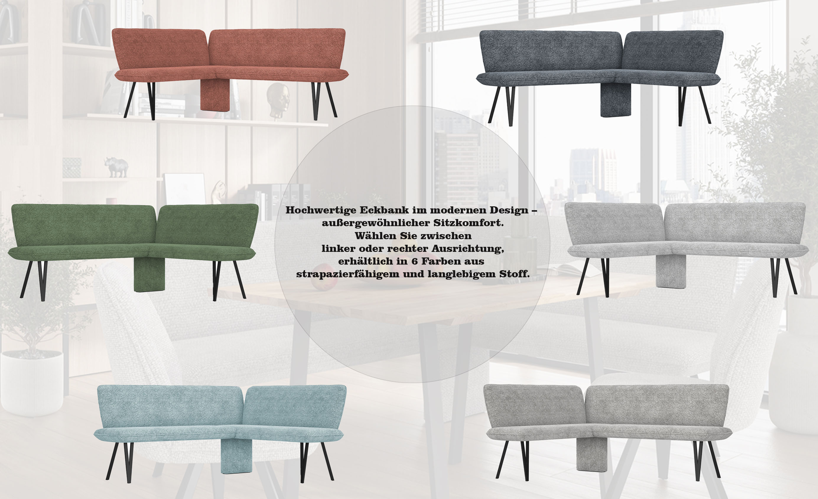 Thumbnail - Home affaire Eckbank "Mily Küchenbank, Polsterbank, Esszimmerbank, 205x164 cm", Moderne Bank und Farben, Sitzplatzanzahl...