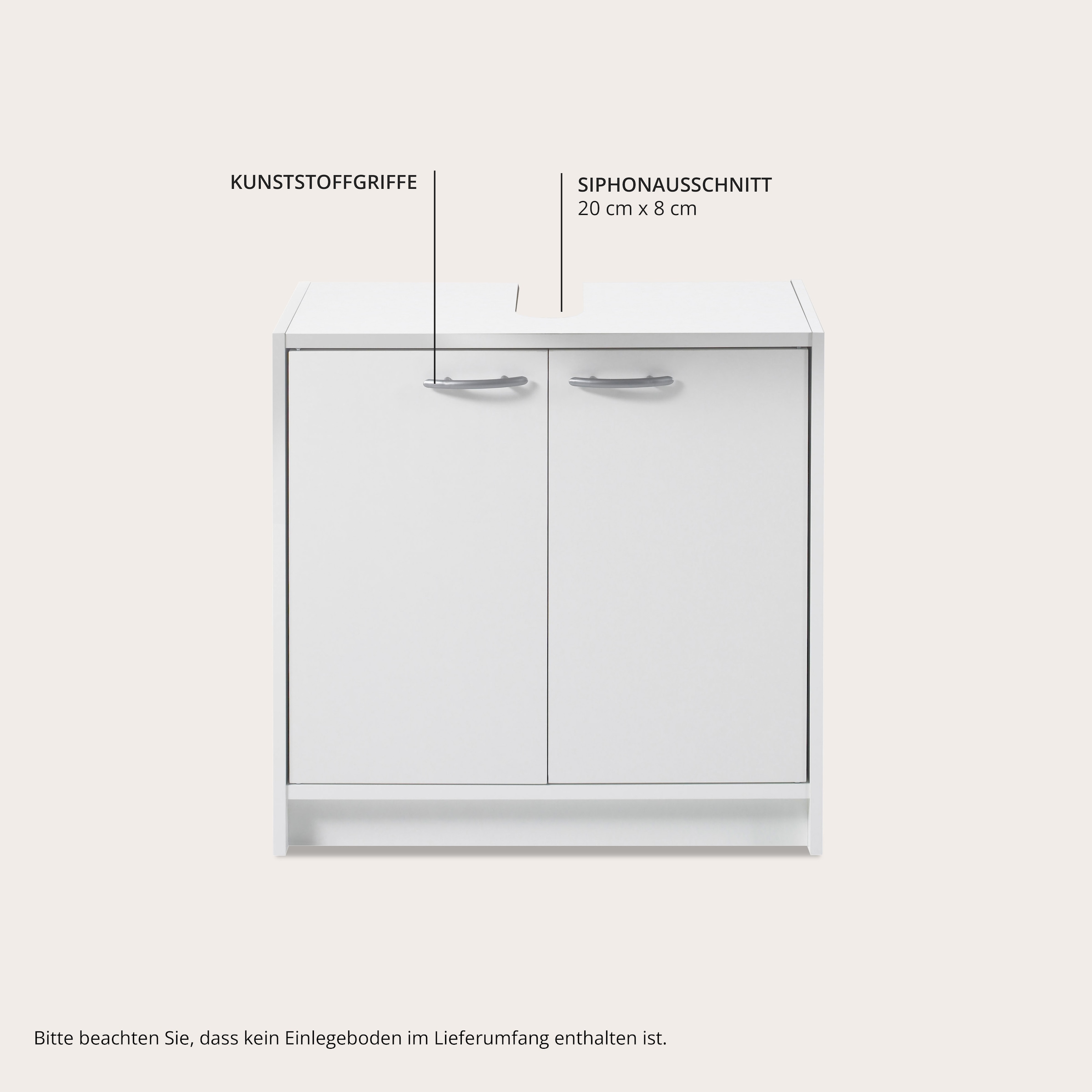 BASIC by Balculina Waschbeckenunterschrank »Smash, Breite 63 cm«, (1 St.), mit 2 Türen