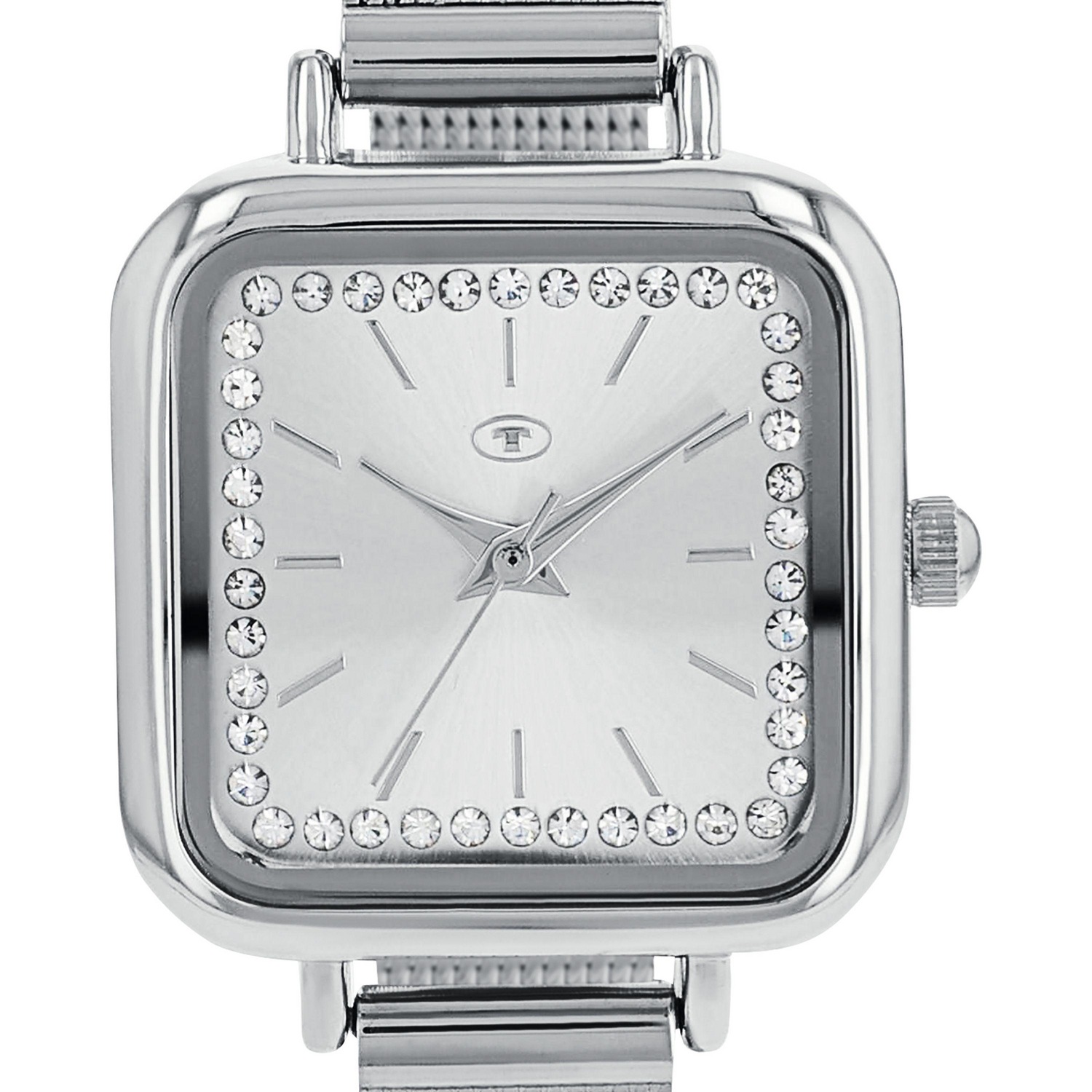 TOM TAILOR Quarzuhr Armbanduhr, Damenuhr, Edelstahlarmband, analog, Kristallsteine