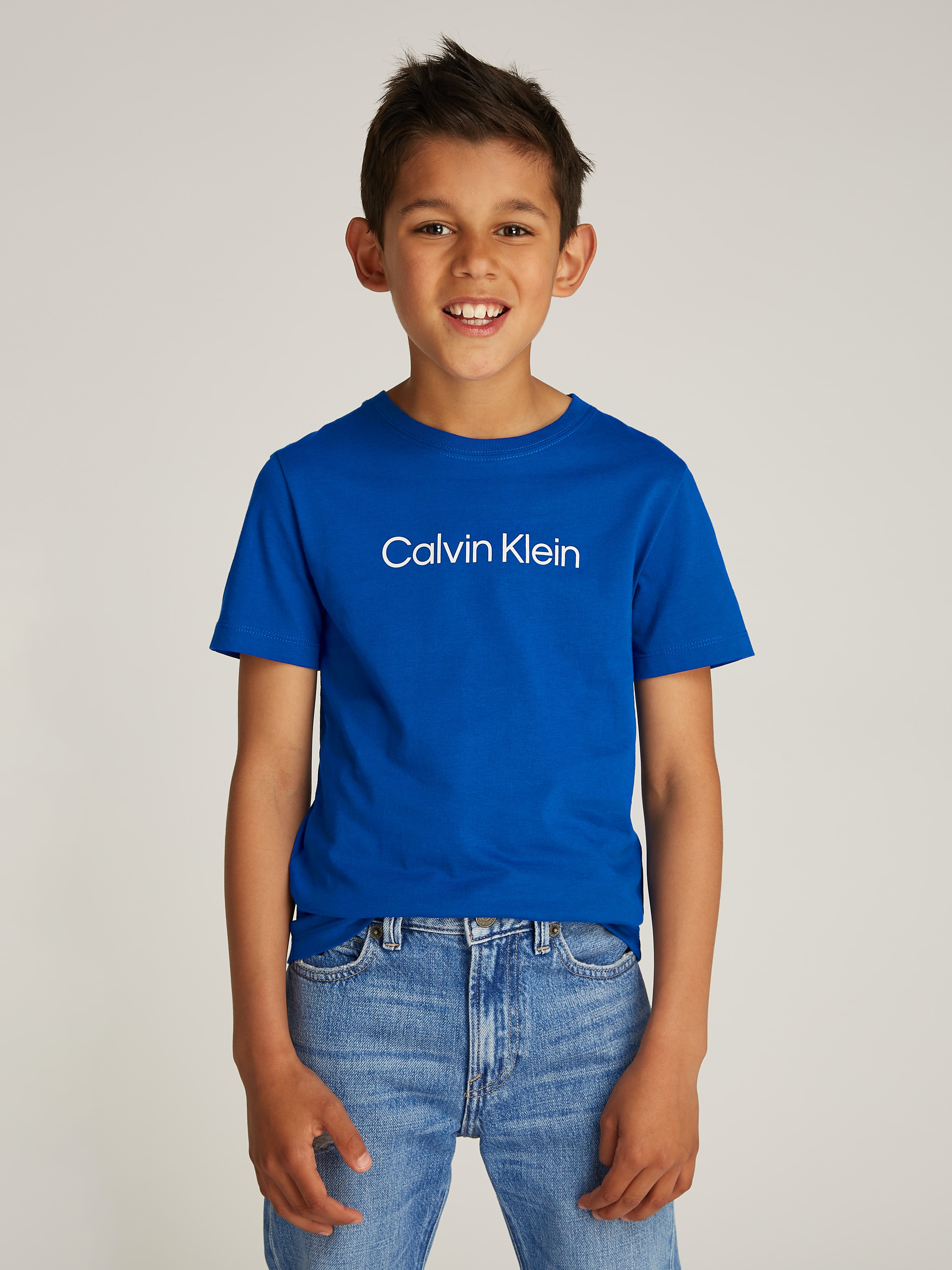 Calvin Klein Jeans Rundhalsshirt »INST. LOGO SS T-SHIRT«, für Kinder bis 16 Jahre und mit Logoschriftzug