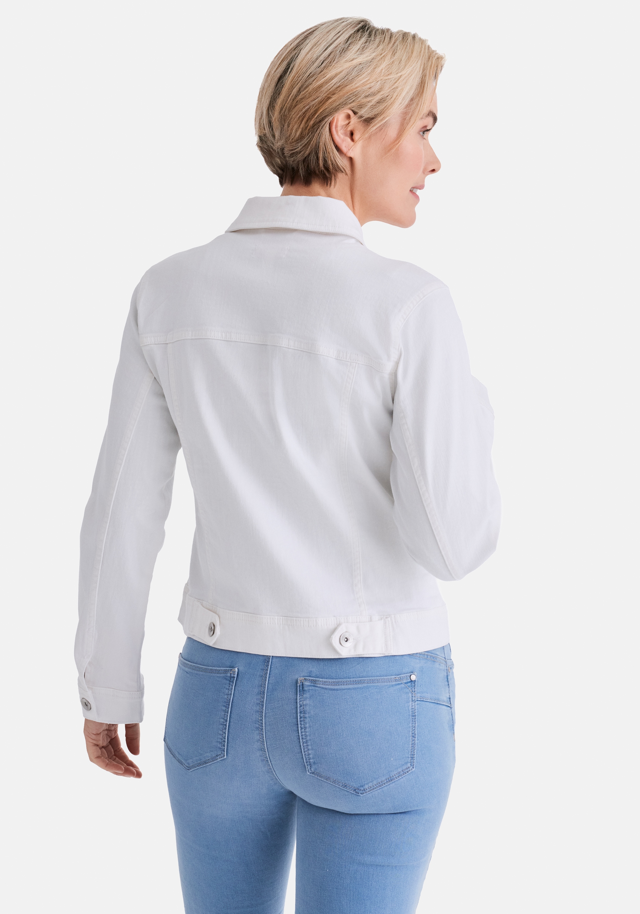 STOOKER WOMEN Jeansjacke »JANINE Jeansjacke mit Stehkragen« Jeansjacke Figurbetont Casual Clean Wash Baumwollstretch für Damen