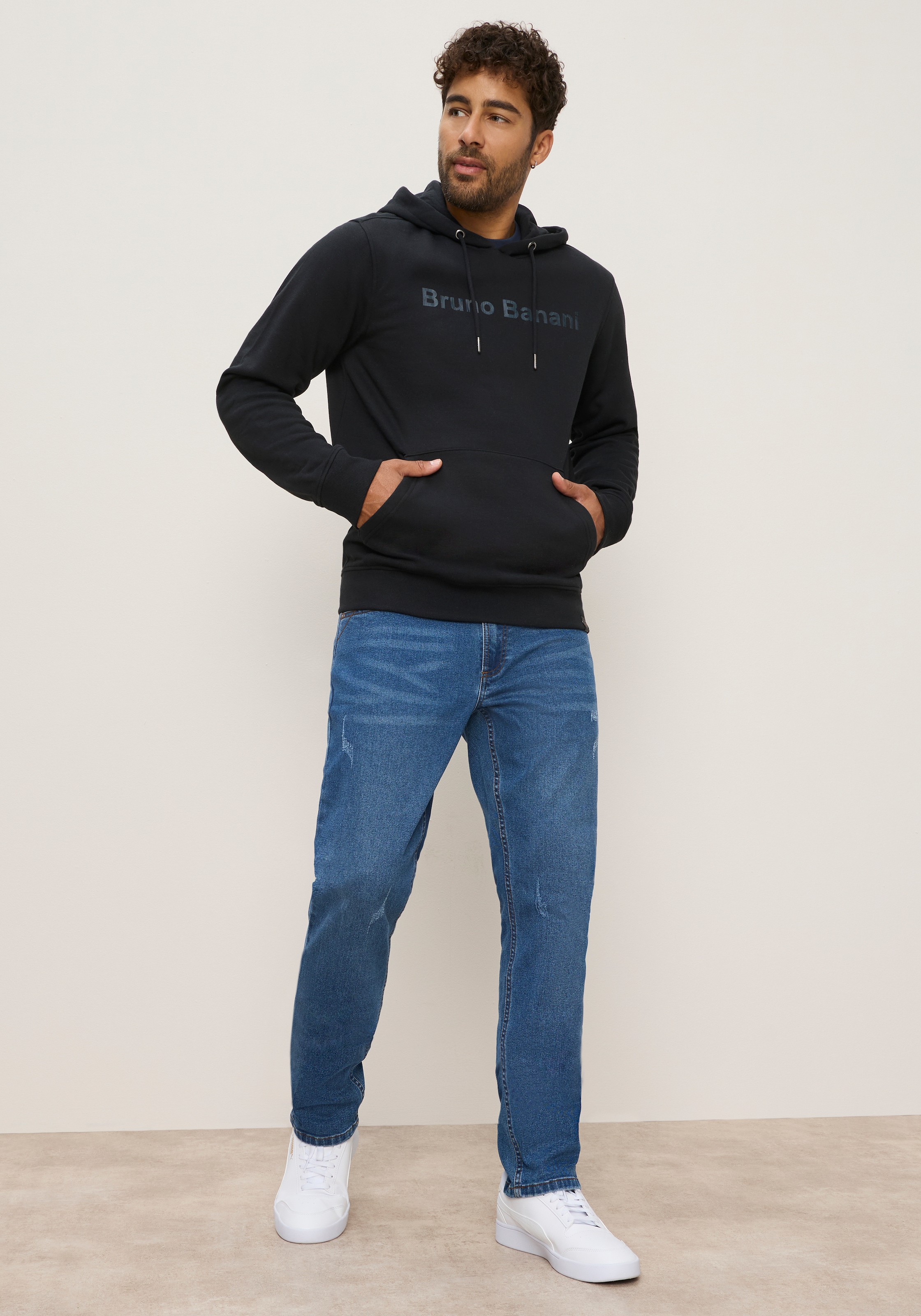 Bruno Banani Kapuzensweatshirt , mit Reißverschluss, in bedruckter Optik
