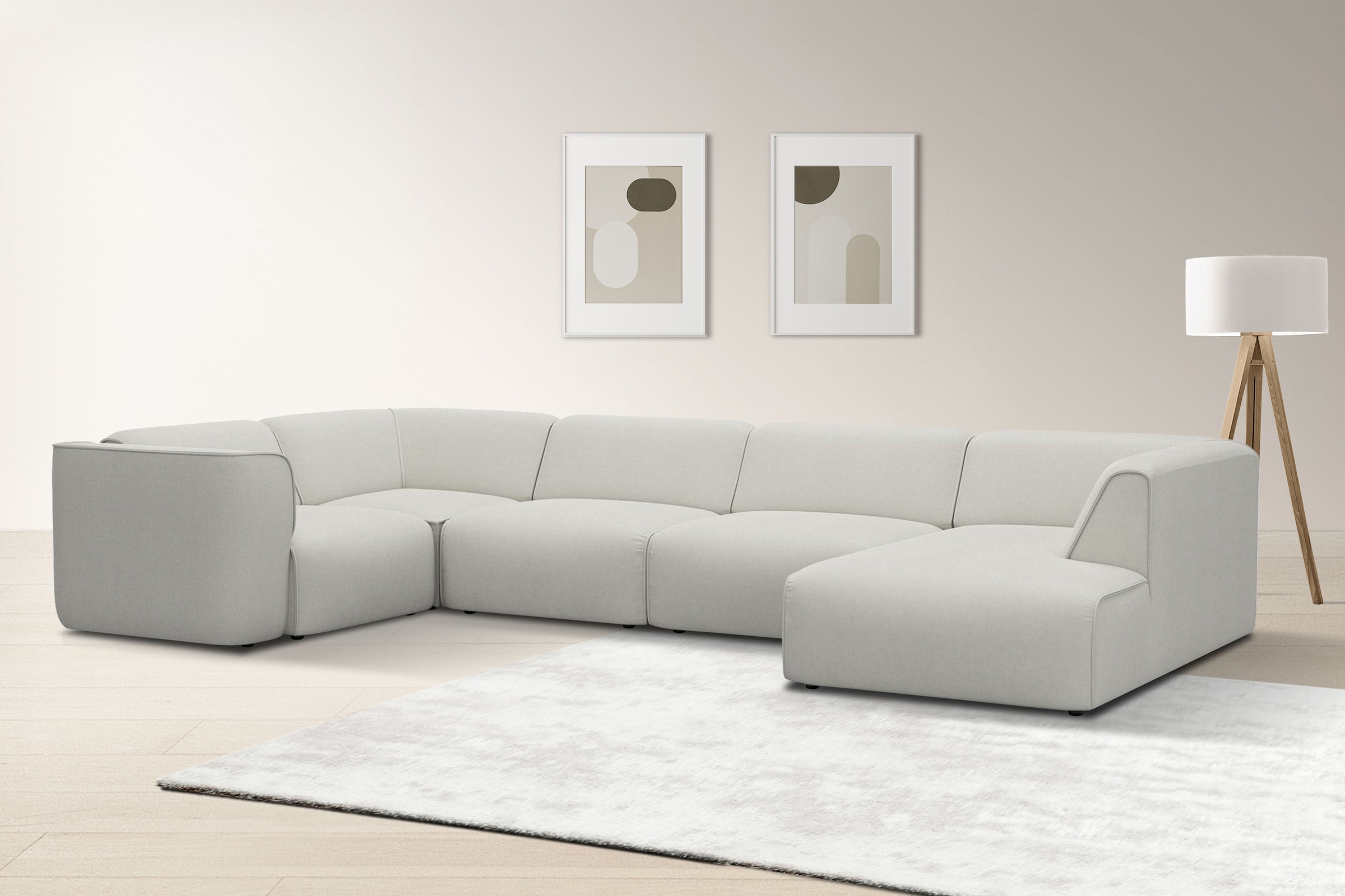 OTTO home Wohnlandschaft "Merid U-Form, B: 367 cm" jederzeit durch Module e günstig online kaufen