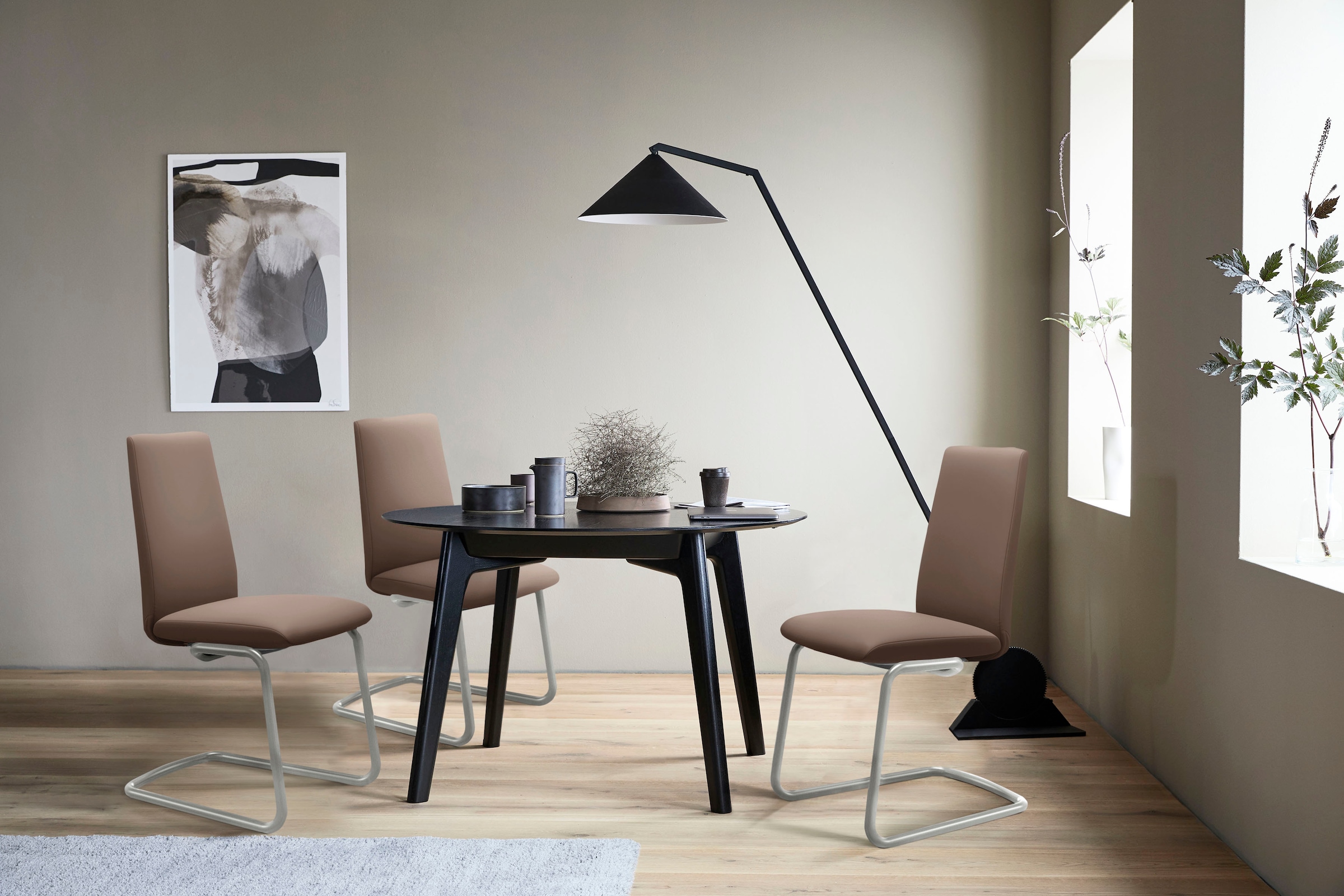 Stressless® Polsterstuhl »Laurel«, Leder BATICK, Low Back, Größe M, mit Beinen aus Stahl in Schwarz matt