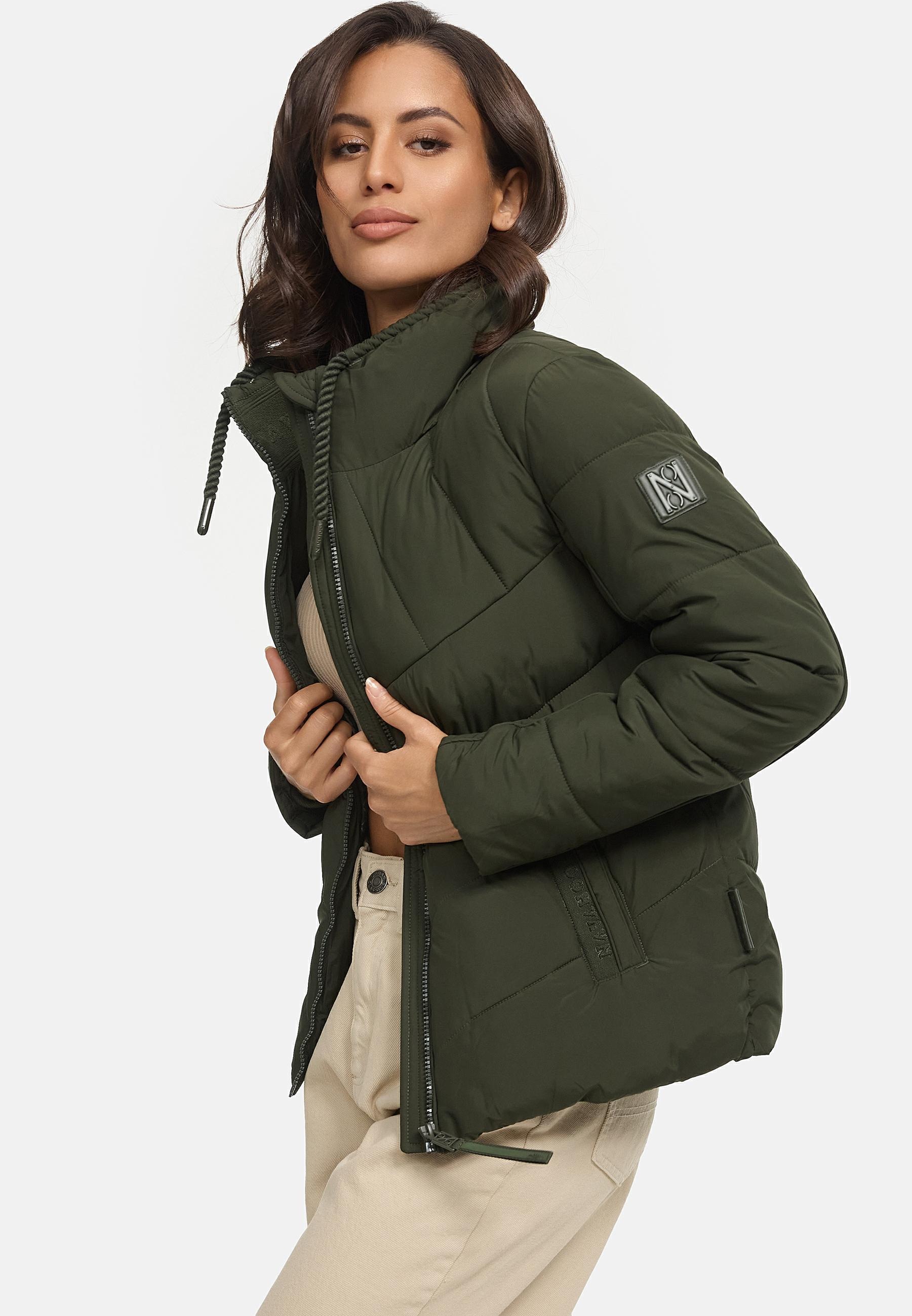 Navahoo Steppjacke »Liebesfee 14« ohne Kapuze gesteppte Damen Übergangsjacke mit wattiertem Stehkragen