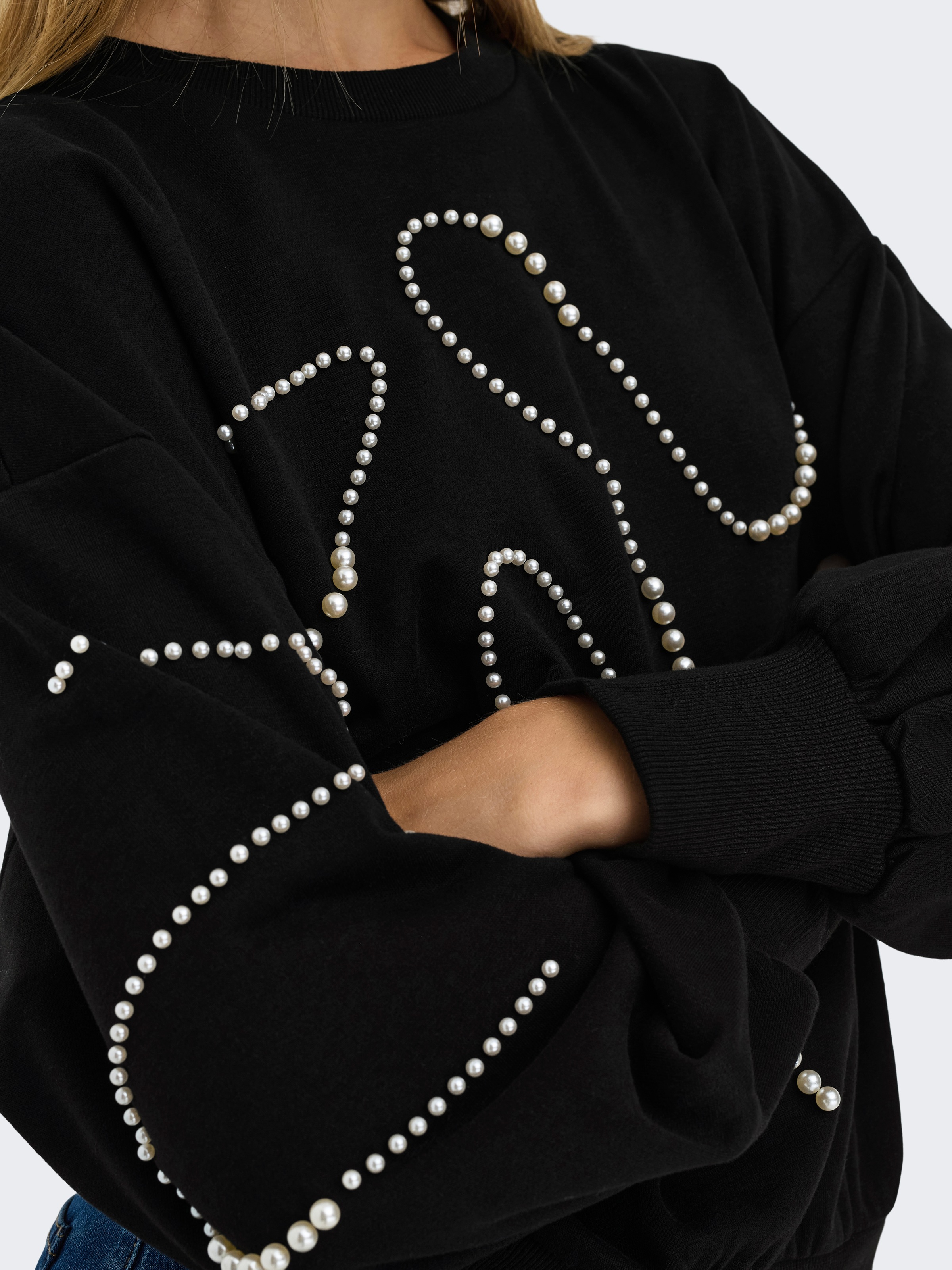 Thumbnail - ONLY Sweatshirt "ONLBROOK L/S PEARL DETAIL CS SWT"