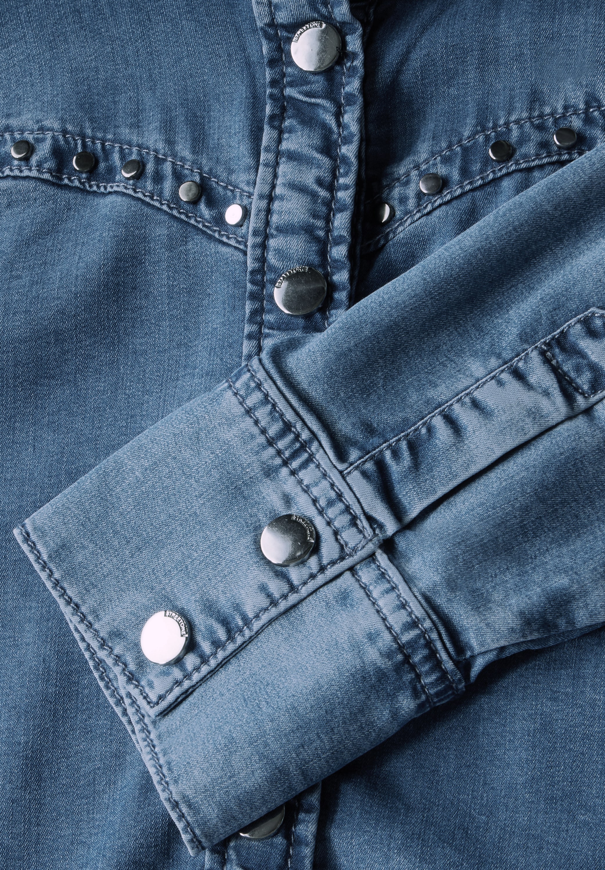 STREET ONE Jeansbluse, mit Knopfleiste