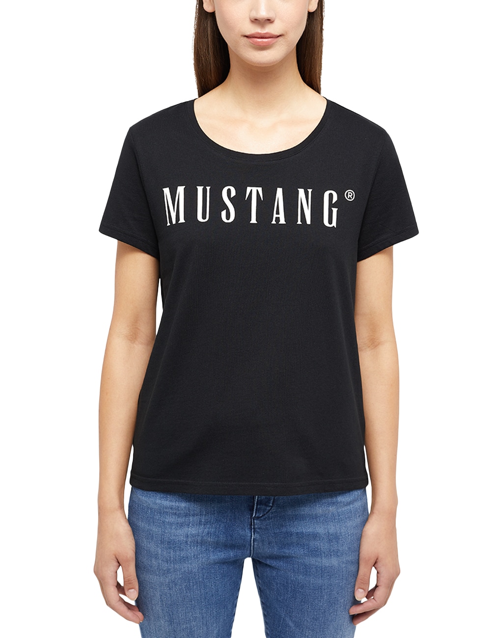 MUSTANG Rundhalsshirt "ALMA" mit Logo Print günstig online kaufen