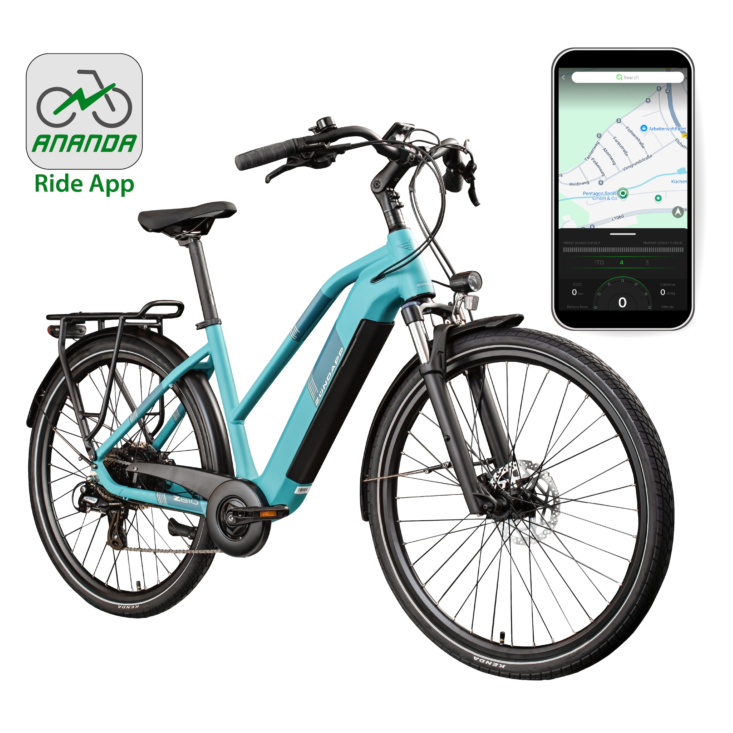 Zündapp »Z810« 8 Gang Shimano Altus RD-M310 Schaltwerk Kettenschaltung Heckmotor 250 W Pedelec, Elektrofahrrad für Damen und Herren