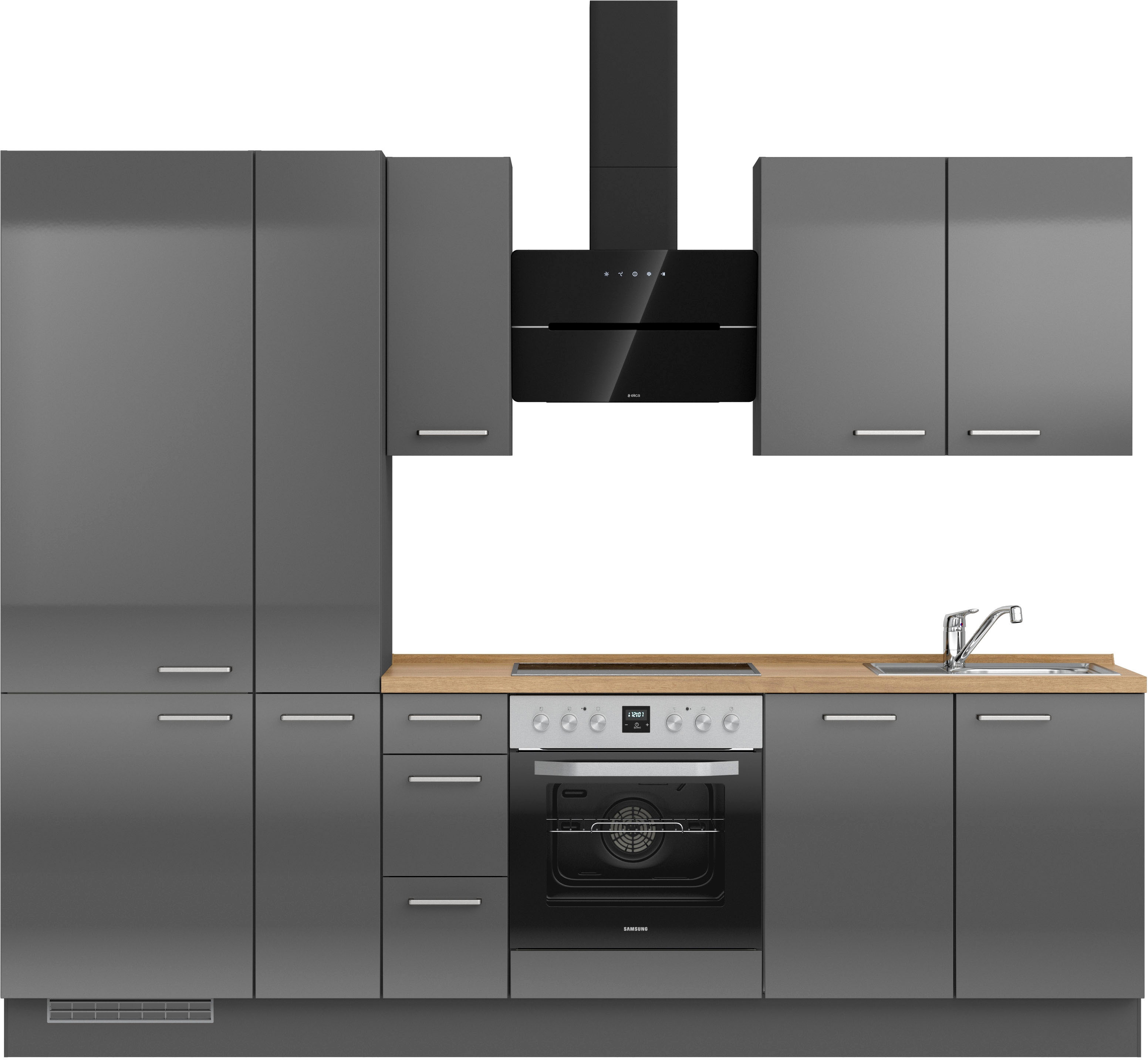 nobilia 1100000002199 ""Flash II", NEU: individuell anpassbar mit gratis Profi-Beratung" vormontiert, Breite 270 cm, Ausrichtung wählbar, wahlw. mit E-Geräten