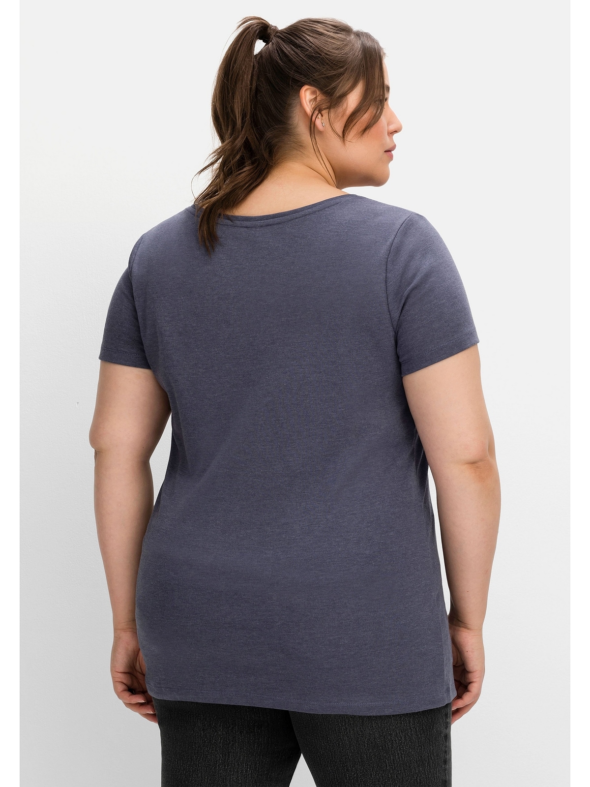 Sheego T-Shirt »Große Größen«, mit V-Ausschnitt für bestellen | BAUR