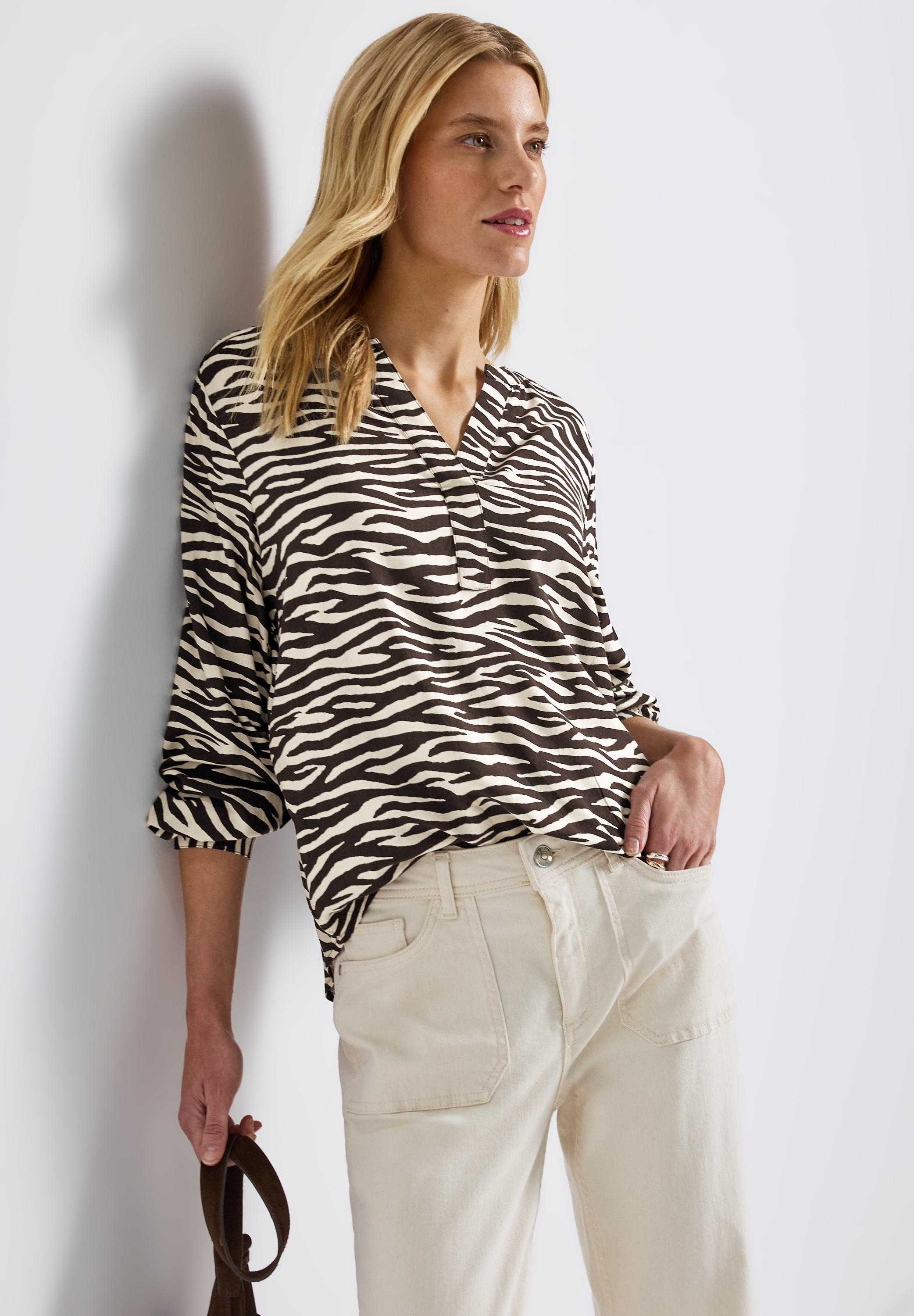 STREET ONE Langarmbluse, mit Zebra Print, im Tunika-Look günstig online kaufen