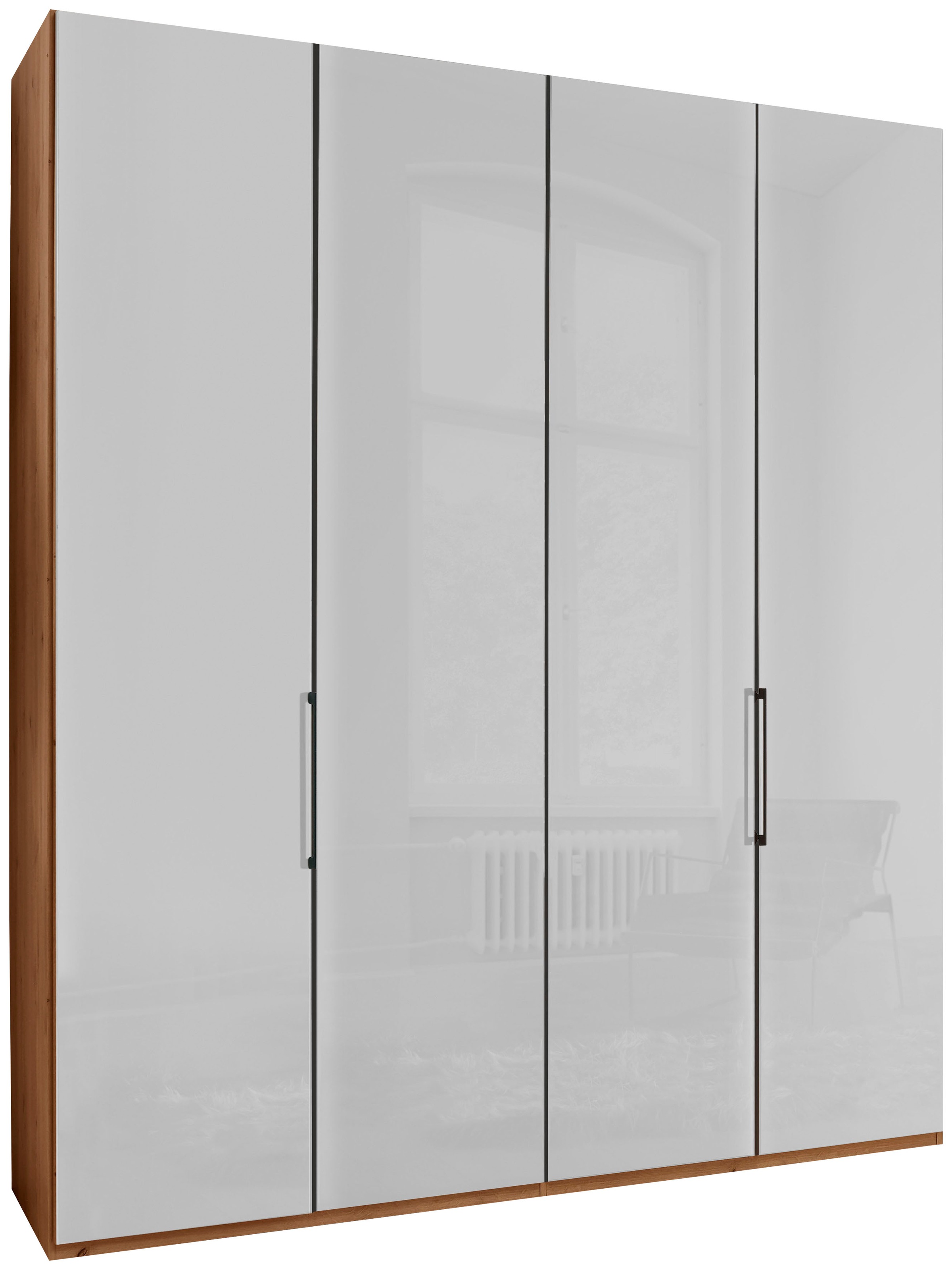 WIEMANN Kleiderschrank "Monaco, Made in Germany, edle Glasfront, in verschiedenen Farben," hochwertige Beschlägen inkl. Dämpfung