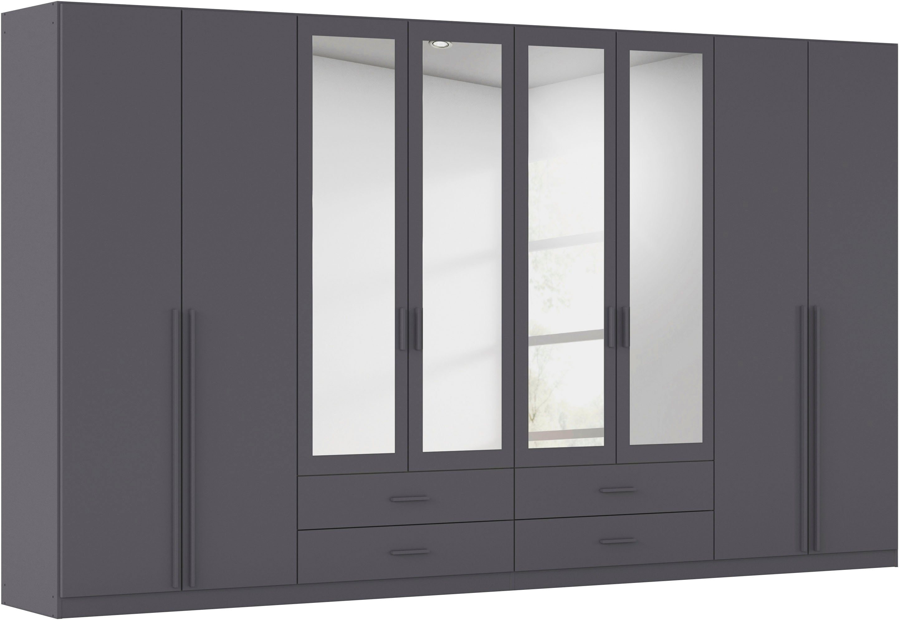rauch Kleiderschrank "Schrank Garderobe Ankleide GAMMA Breiten 91/136/181/226/271/315/360 cm" in 3 Ausstattungen BASIC/CLASSIC/PREMIUM (inkl. SOFT-CLOSE-Funktion), verschiedene Griff-Varianten, mit Spiegel TOPSELLER MADE IN GERMANY