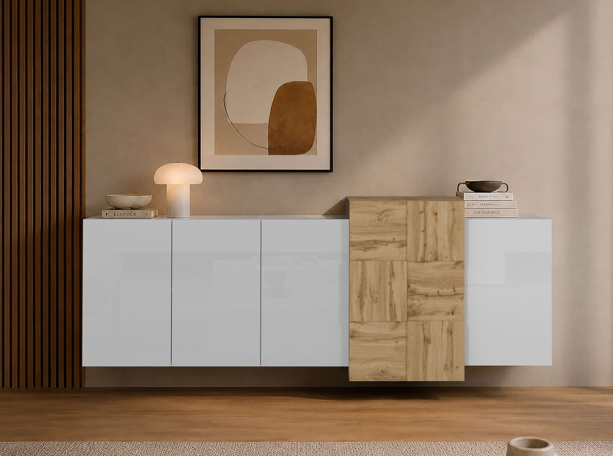 OTTO home Sideboard "Lowboard NEXOS,Lowboard,TV-Kommode,TV-Möbel,TV-Bank," 1 Stk. tlg. Mit 5 Drehtüren, 8 geschlossenen Fächern, reversibel, B. 210 cm