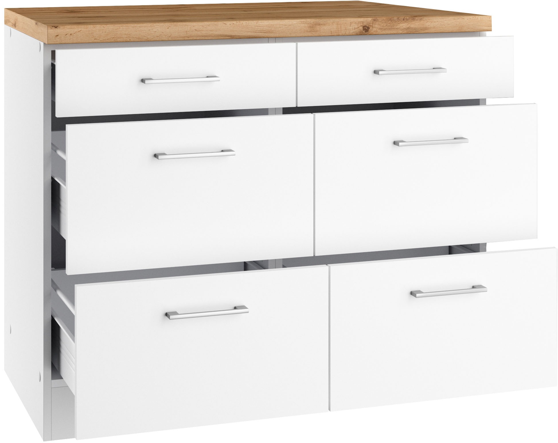 Thumbnail - KOCHSTATION Unterschrank "KS-Milan" Auszugschrank 100 cm, matte oder hochglänzende Fronten