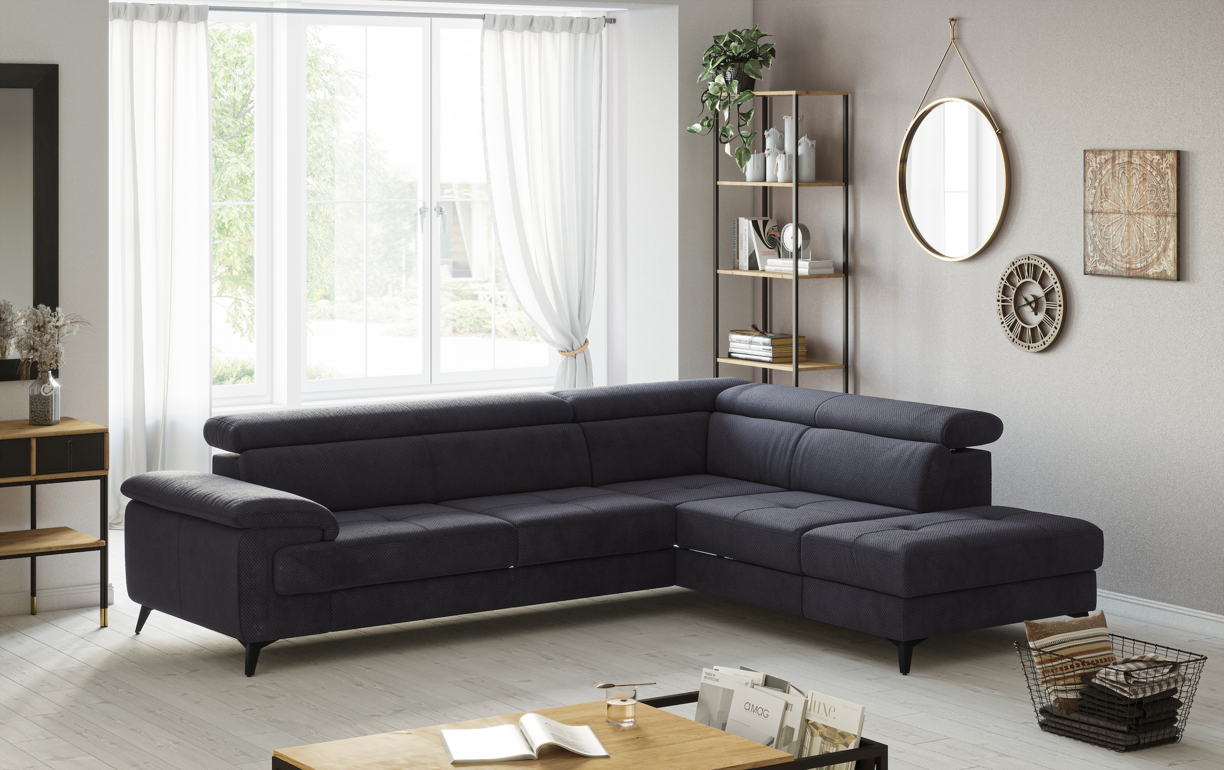 OTTO home Ecksofa "Astra L-Form, B: 286 cm" mit Kopfteilverstellung, optional Schlaffunktion & Bettkasten