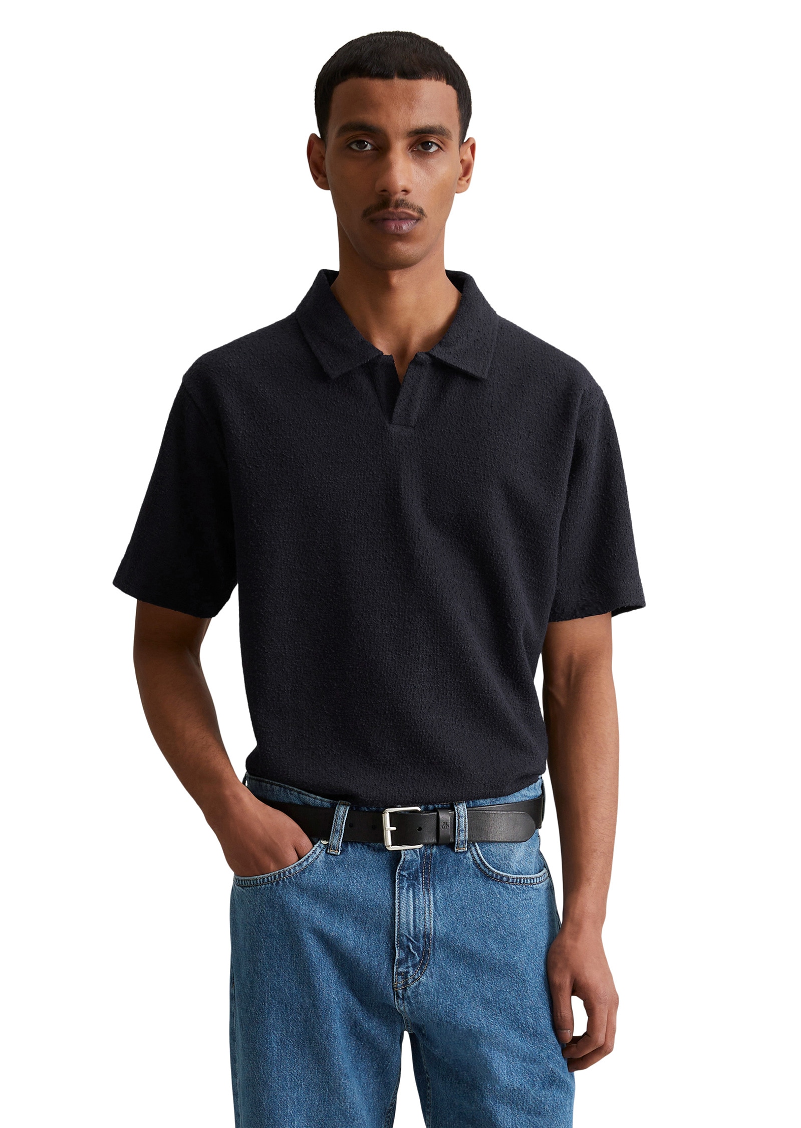 Marc OPolo DENIM Poloshirt "mit feiner Bouclé-Struktur" günstig online kaufen