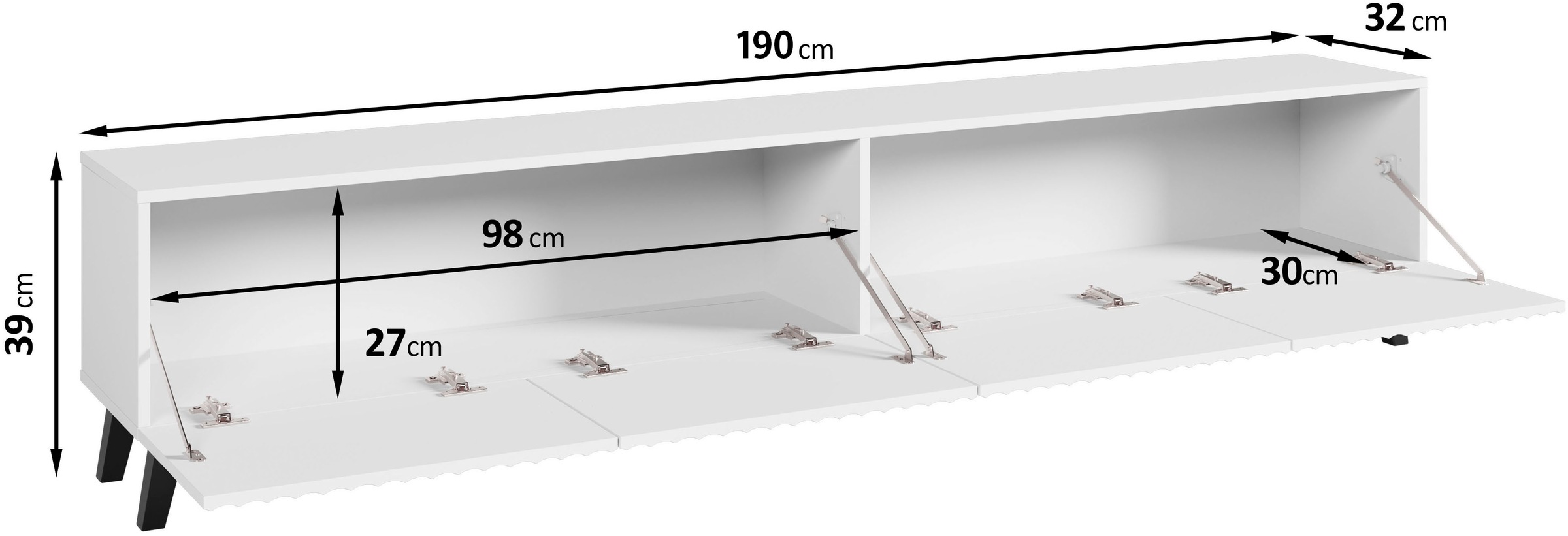 INOSIGN Lowboard »PHUKET«, TV-Board mit Strukturfront, Breite ca. 190 cm