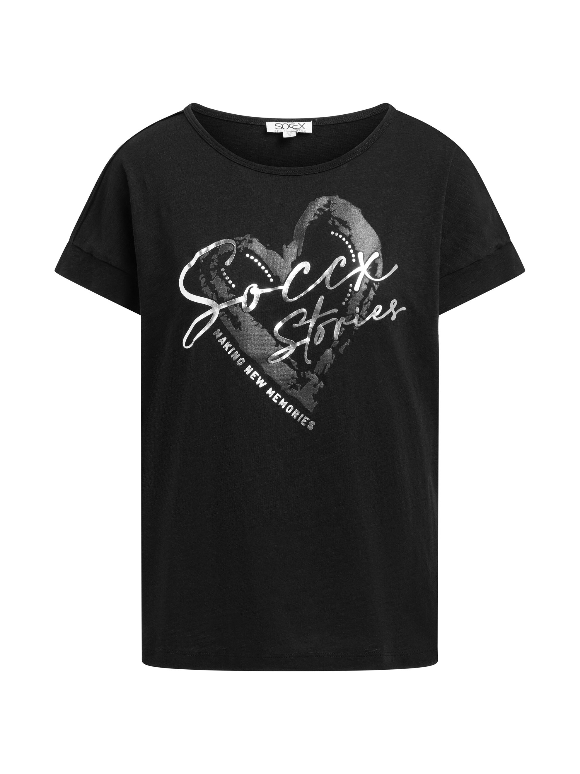 SOCCX Rundhalsshirt mit überschnittener Schulter