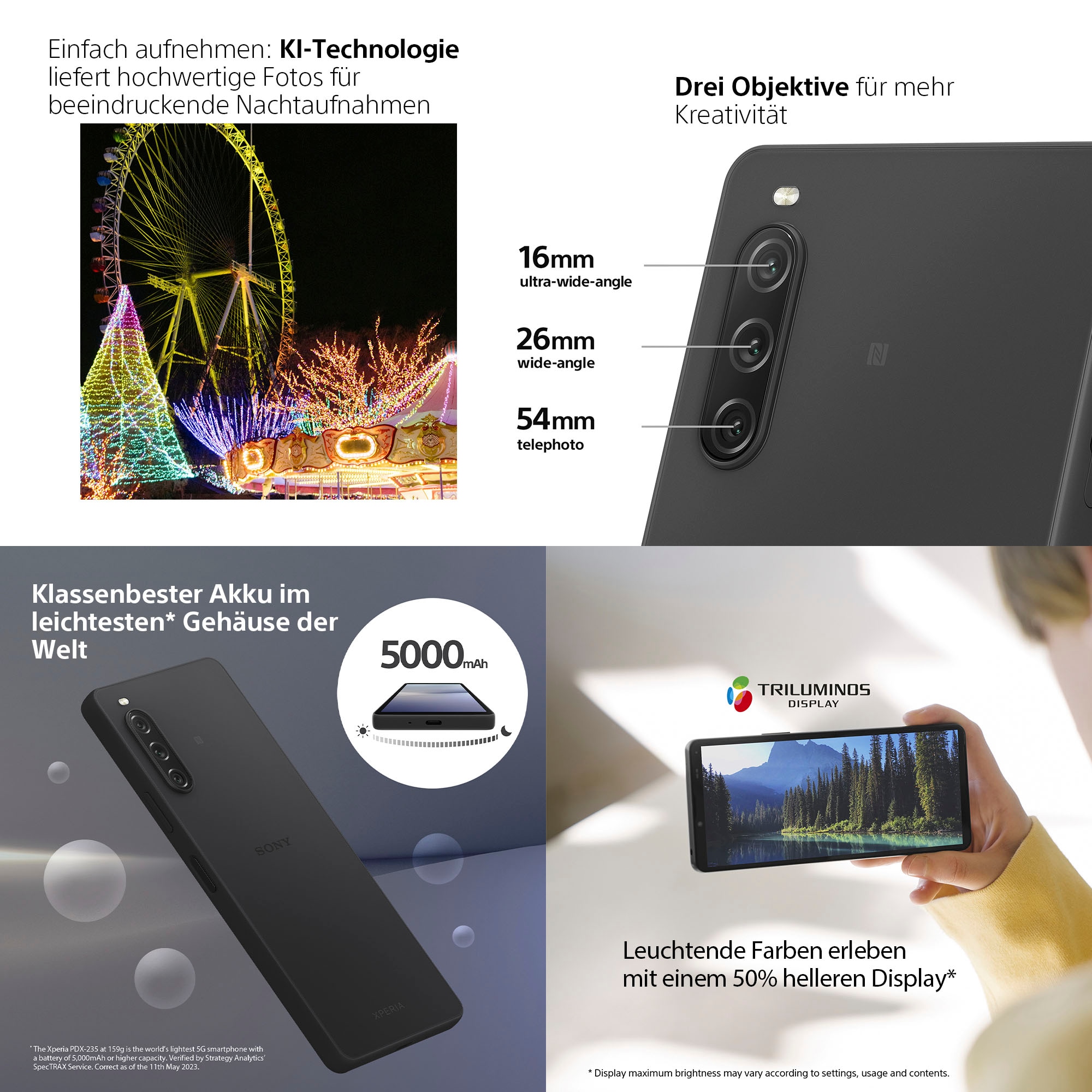 Sony Smartphone »XPERIA 10V«, Holunderweiß, 15,5 cm/6,1 Zoll, 128 GB Speicherplatz, 48 MP Kamera