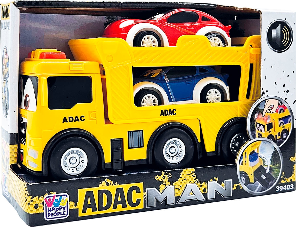 Happy People Spielzeug-Auto »ADAC MAN Autotransporter«, inklusive 2 Autos; mit Licht- und Soundeffekt