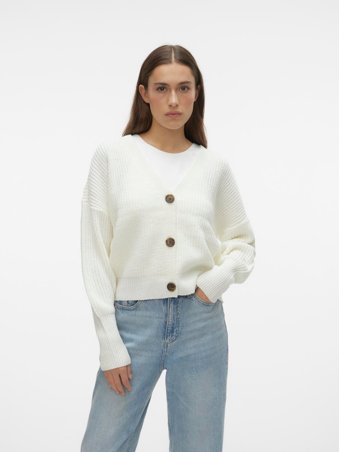 Vero Moda Strickjacke "VMLEA LS V-NECK CUFF CARDIGAN NOOS", mit Knopfleiste günstig online kaufen